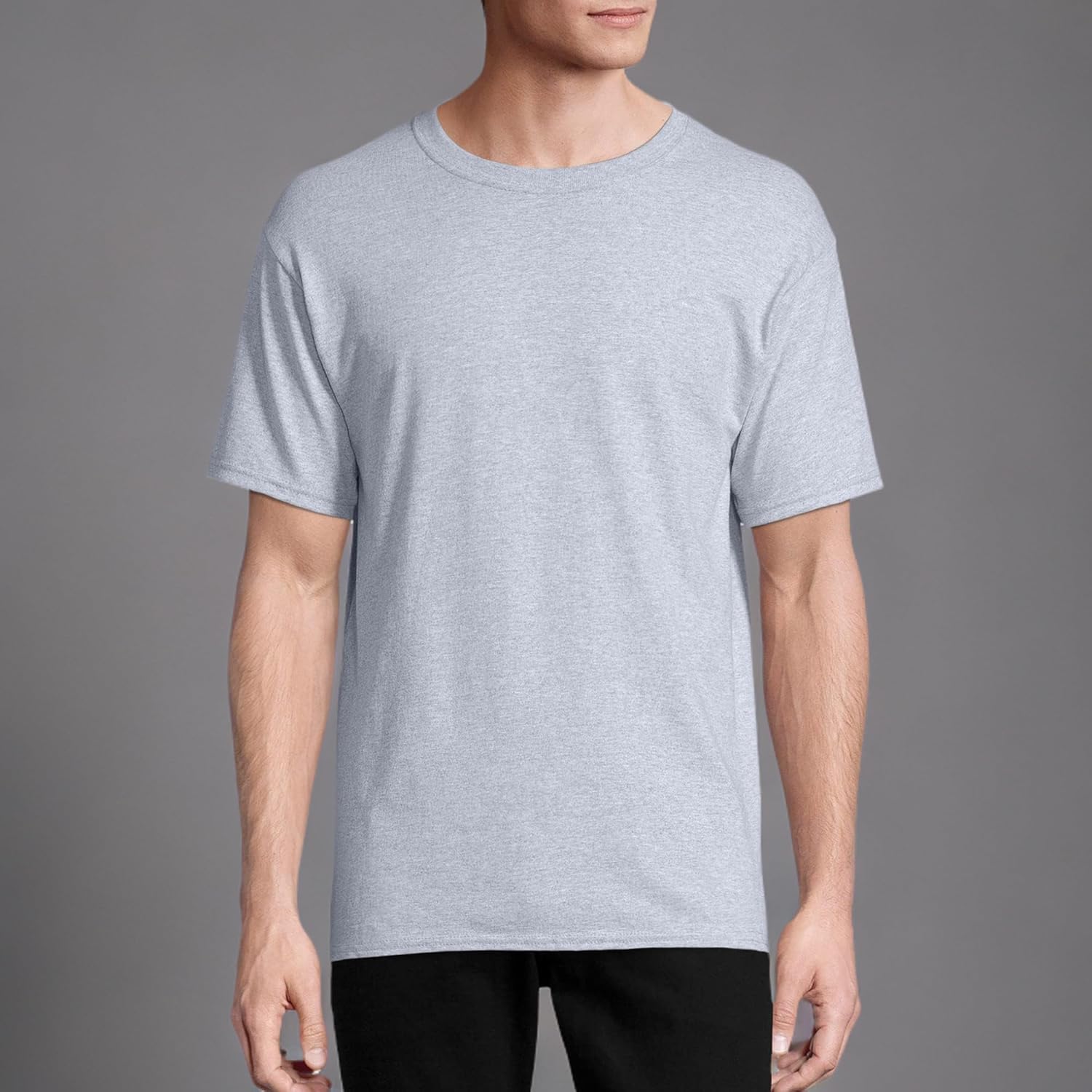 Hanes Men's Short Sleeve Essentials Crewneck Cotton T-Shirt, Multipack