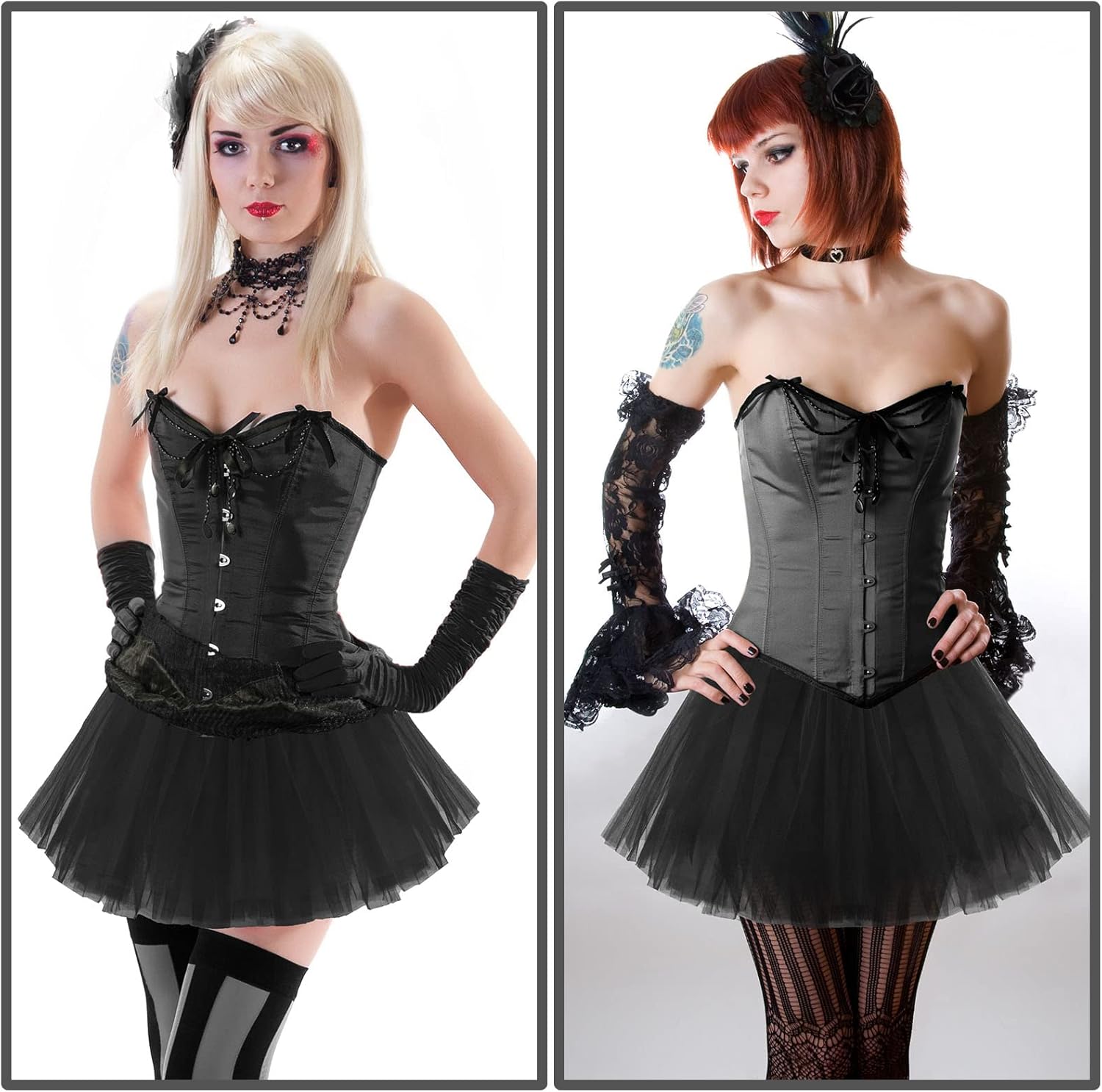 2 Packs Tutu Skirt Elastic Lady Teen Adult Tutu Skirt Short Ladies 80's Halloween Costume 3 Layered Tulle
