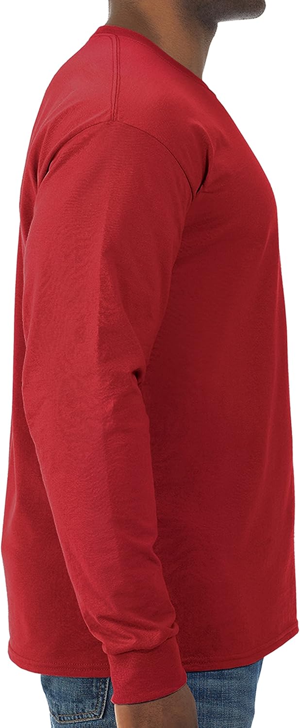 Jerzees Men's Dri-Power Cotton Blend Long Sleeve Tees, Moisture Wicking, Odor Protection, UPF 30+, Sizes S-3x