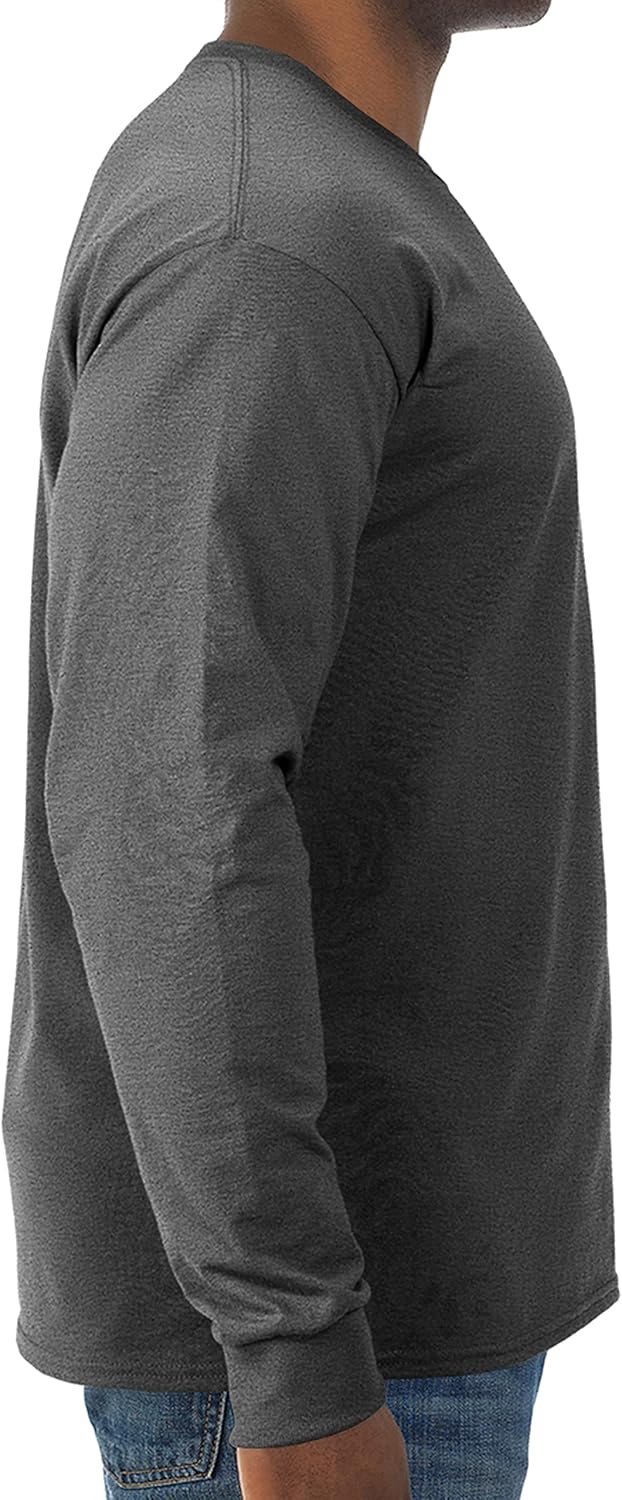 Jerzees Men's Dri-Power Cotton Blend Long Sleeve Tees, Moisture Wicking, Odor Protection, UPF 30+, Sizes S-3x