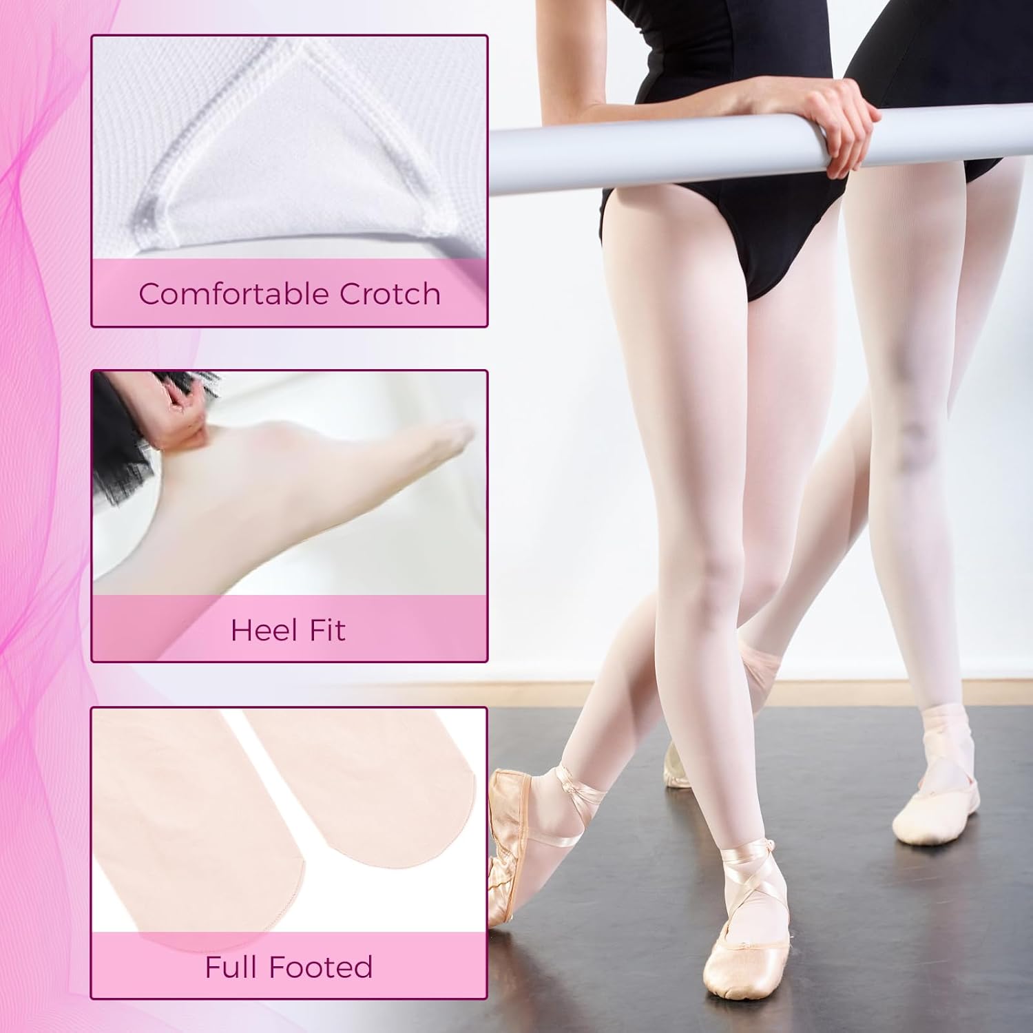 2Pcs Ballet Tights For Gils, Toddler Ballet Tights, Ballet Leotards Dance Outfit for Kids