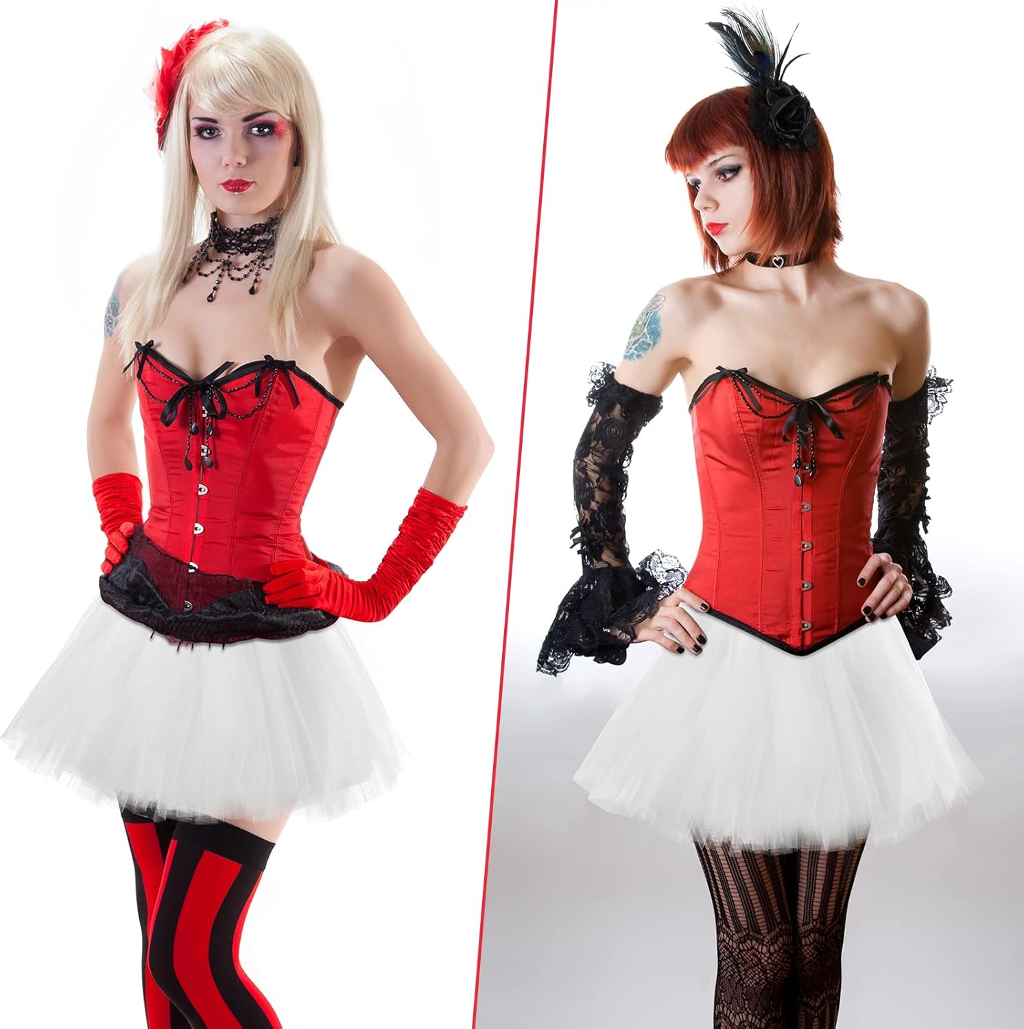 2 Packs Tutu Skirt Elastic Lady Teen Adult Tutu Skirt Short Ladies 80's Halloween Costume 3 Layered Tulle