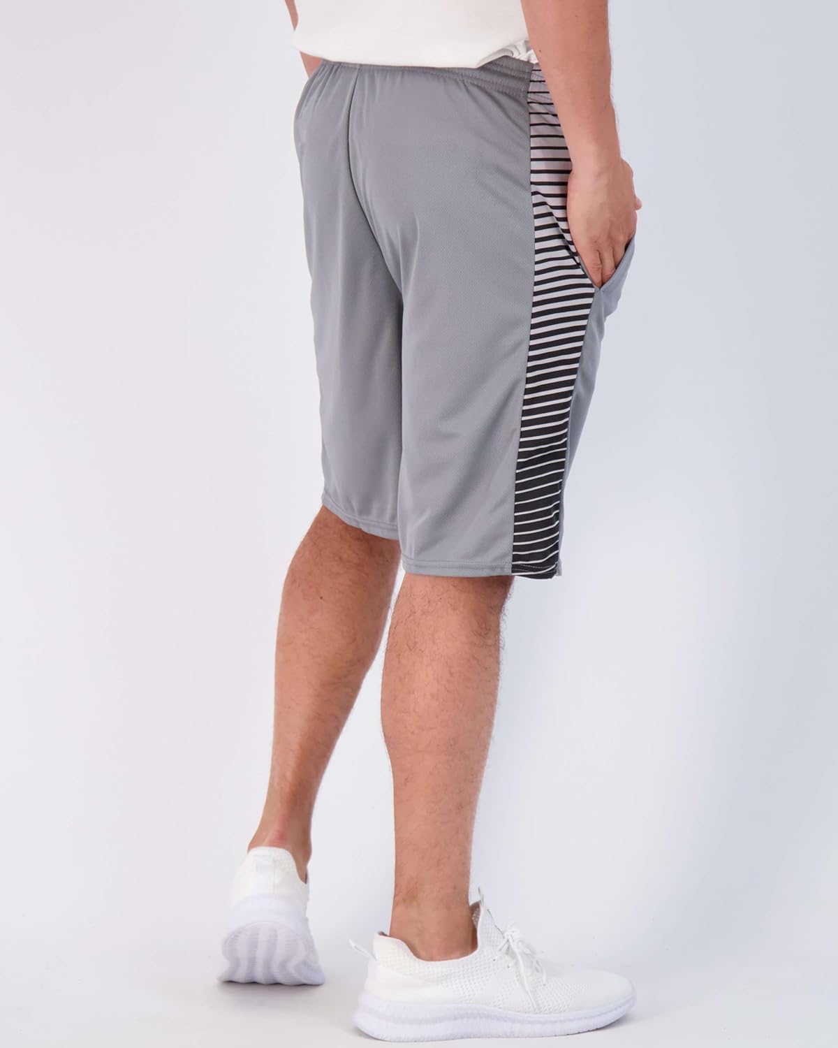 Real Essentials 5 Pack: Men's Mesh Athletic Basketball Shorts Quick Dry Activewear with Pockets