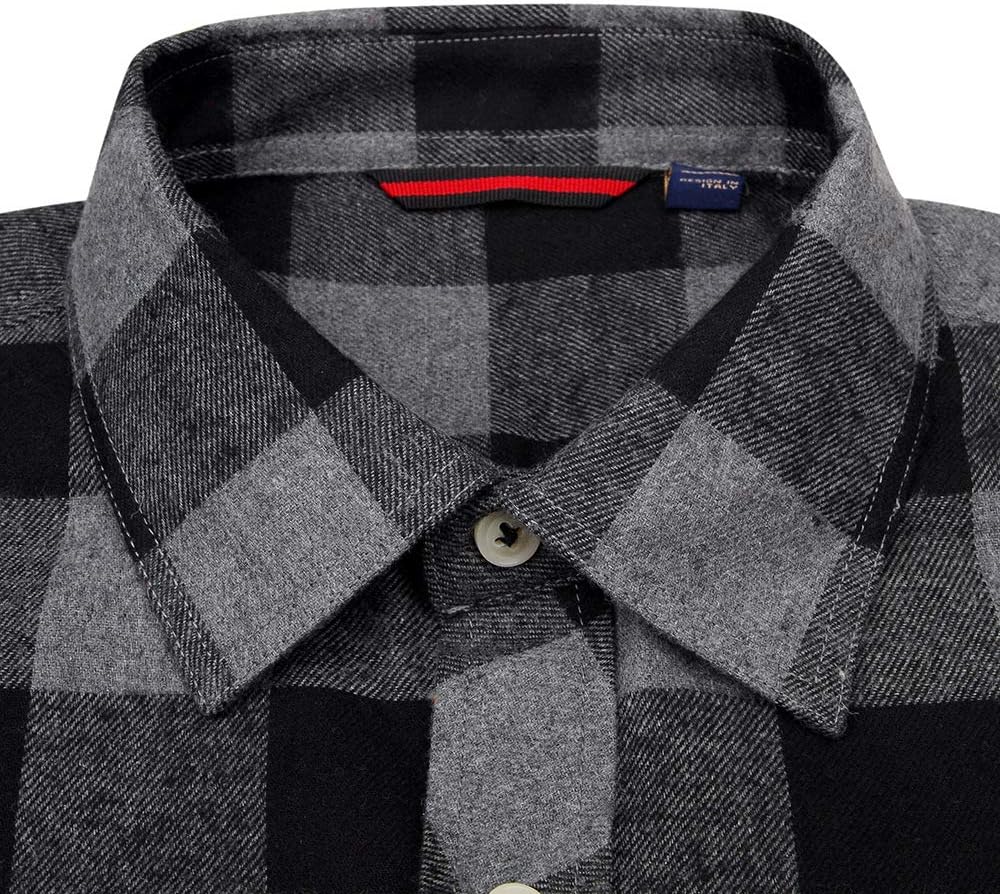 Alimens & Gentle Men's Button Down Regular Fit Long Sleeve Plaid Flannel Casual Shirts