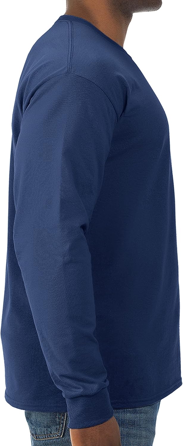 Jerzees Men's Dri-Power Cotton Blend Long Sleeve Tees, Moisture Wicking, Odor Protection, UPF 30+, Sizes S-3x