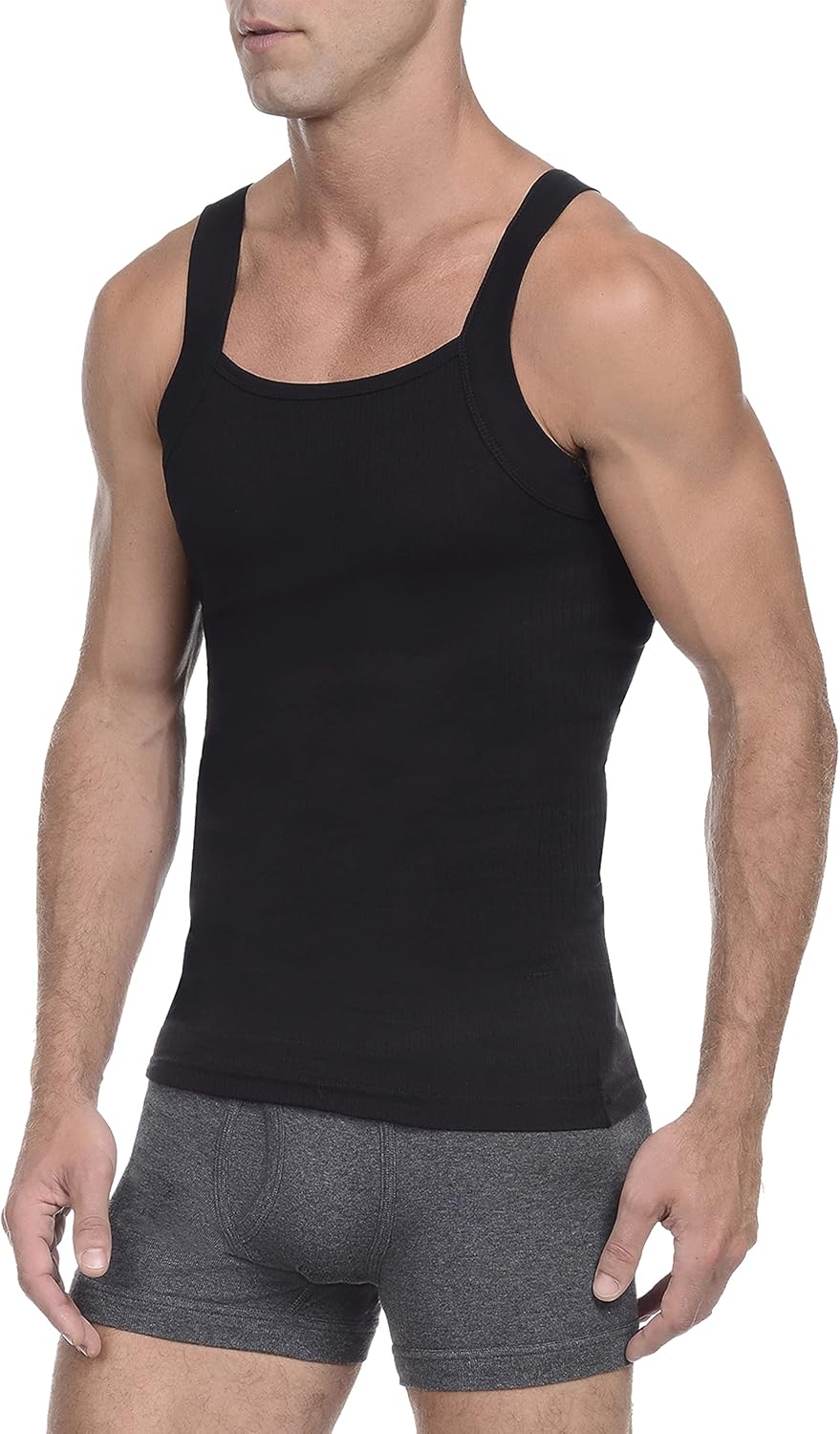 2(X)IST Mens Essential Cotton Square Cut Tank 2-Pack
