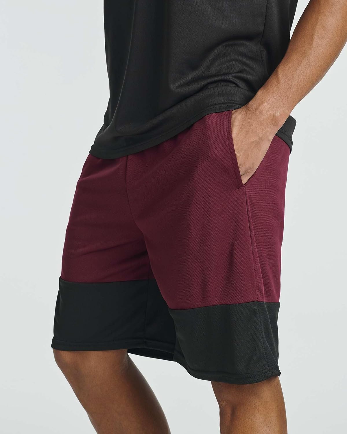 Real Essentials 5 Pack: Men's Mesh Athletic Basketball Shorts Quick Dry Activewear with Pockets