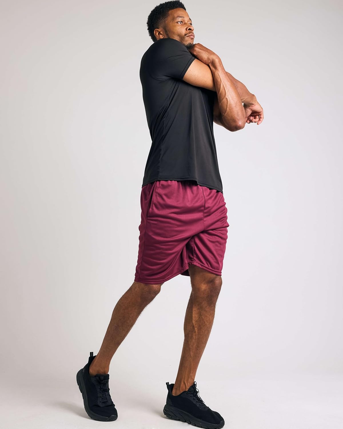 Real Essentials 5 Pack: Men's Mesh Athletic Basketball Shorts Quick Dry Activewear with Pockets