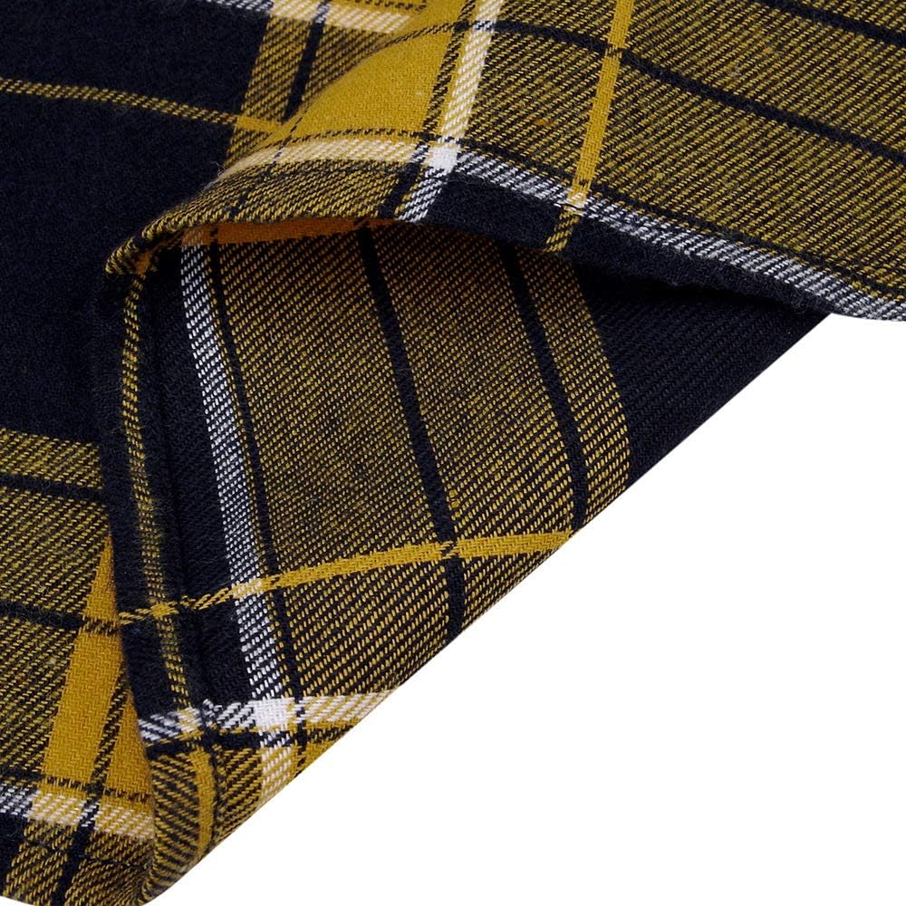 Alimens & Gentle Men's Button Down Regular Fit Long Sleeve Plaid Flannel Casual Shirts