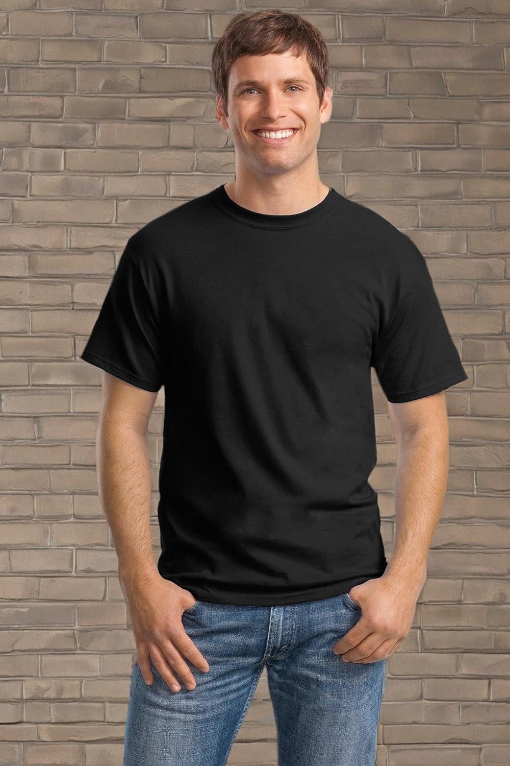 Hanes Men's Short Sleeve Essentials Crewneck Cotton T-Shirt, Multipack
