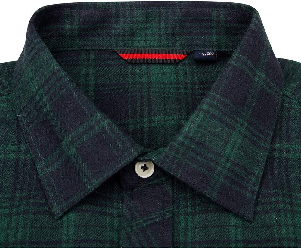 Alimens & Gentle Men's Button Down Regular Fit Long Sleeve Plaid Flannel Casual Shirts