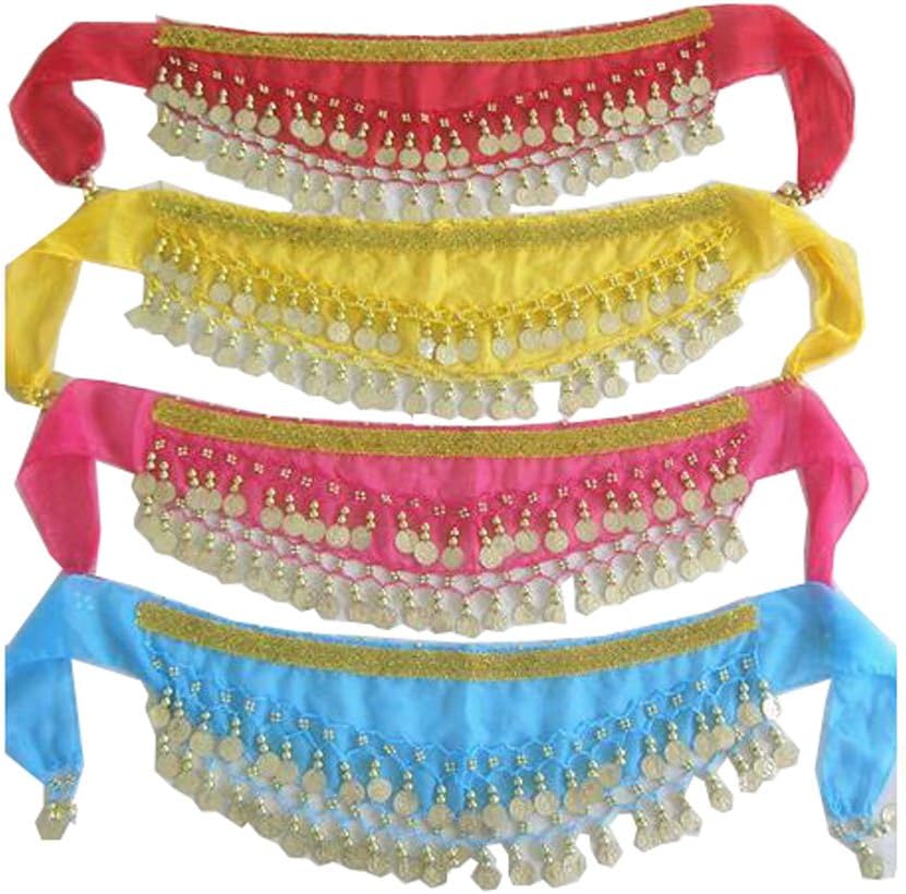 ® 2Pieces Kid Sequins Belly Dance Hip Scarf Wrap Belt