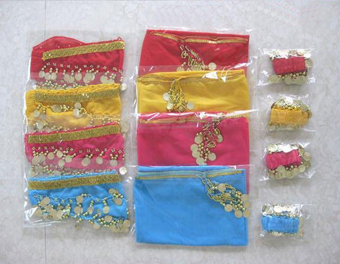 ® 2Pieces Kid Sequins Belly Dance Hip Scarf Wrap Belt