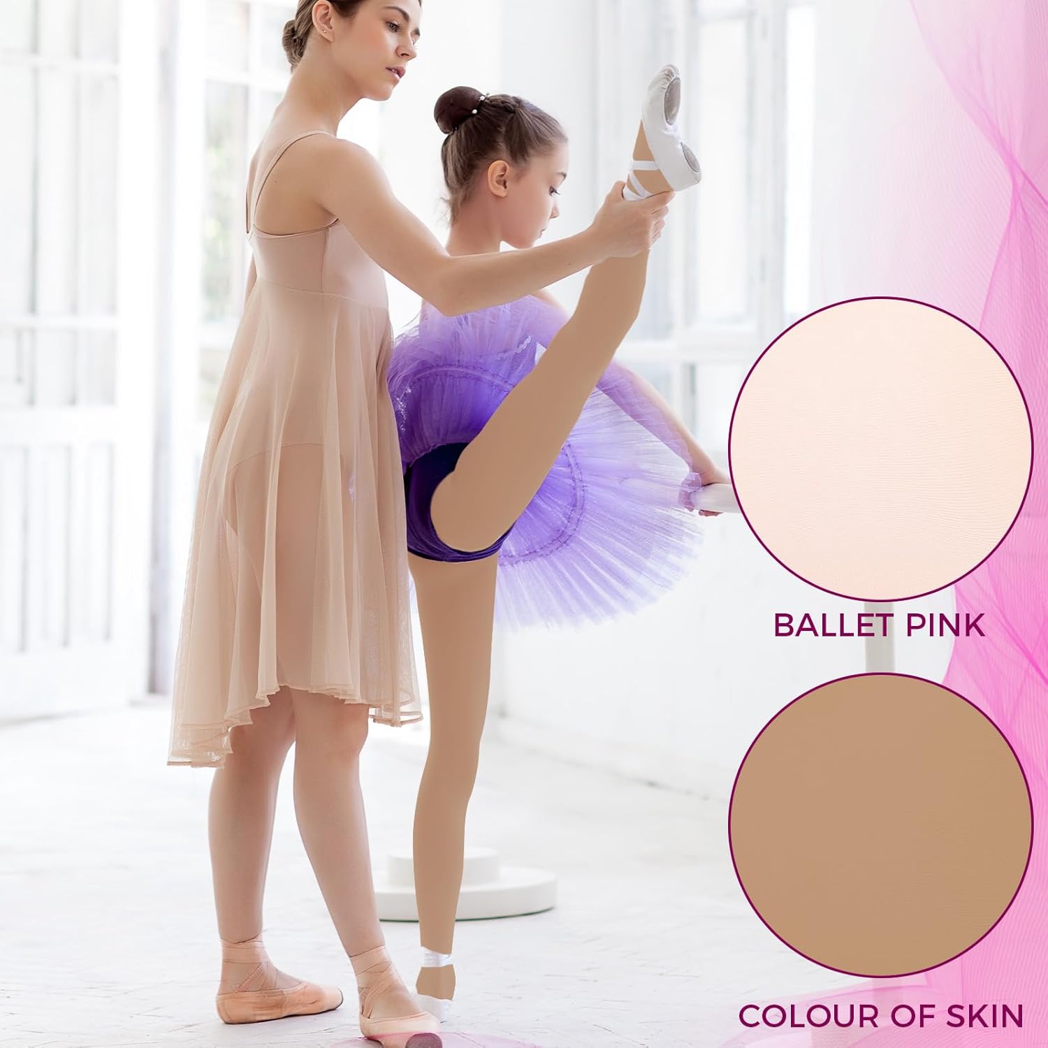2Pcs Ballet Tights For Gils, Toddler Ballet Tights, Ballet Leotards Dance Outfit for Kids