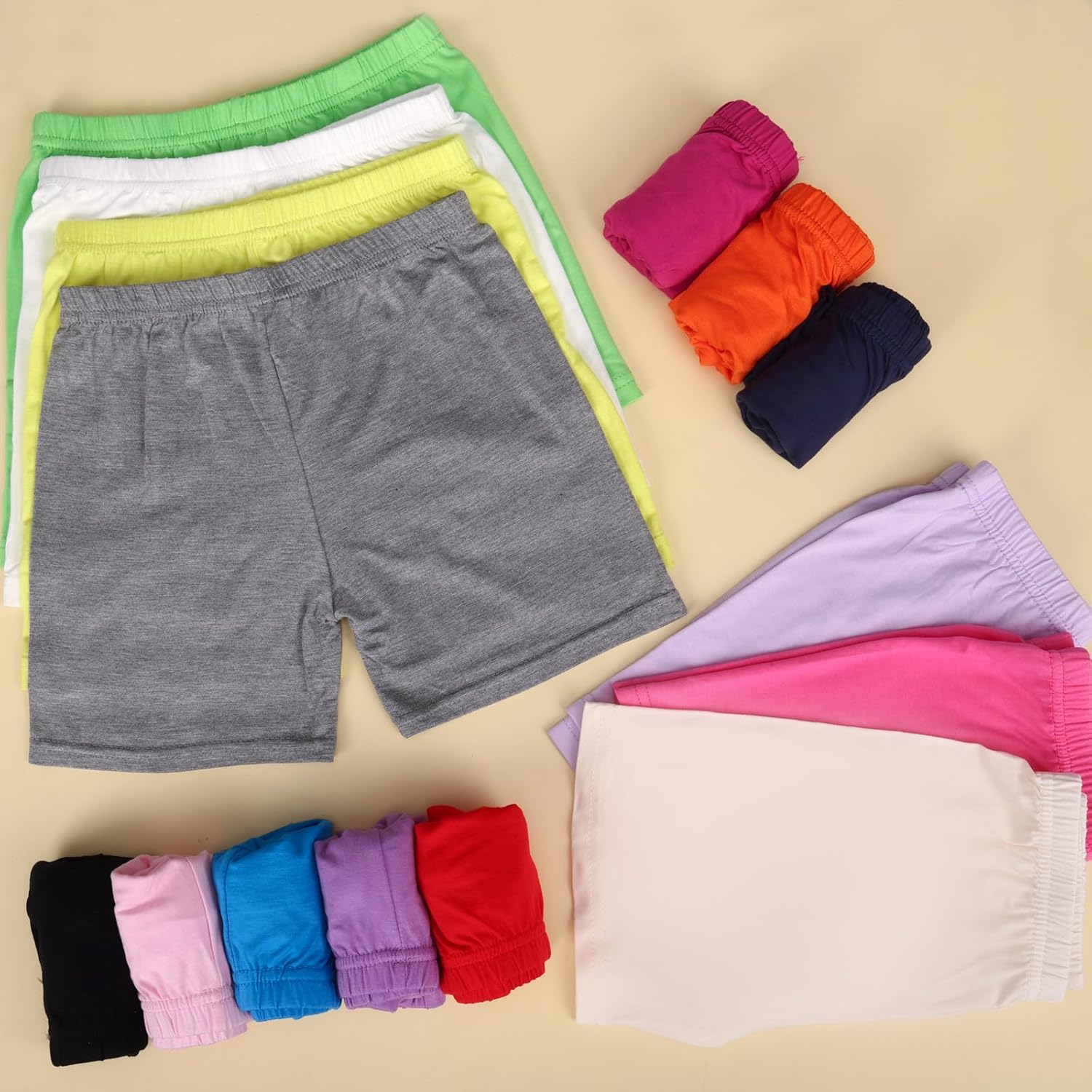 15 Pack Girls Dance Shorts, 15 Color Bike Short Breathable and Safety for Playgrounds and Gymnastics