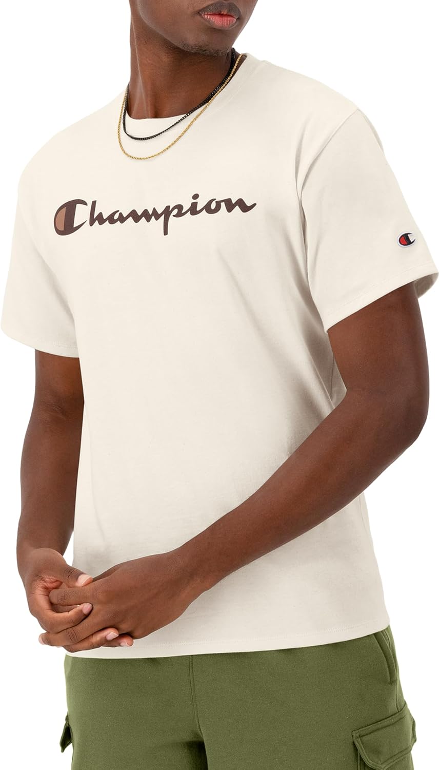 Champion Men's T-Shirt, Classic Graphic T-Shirt, Soft and Comfortable T-Shirts for Men, Script Logo (Reg. or Big & Tall)