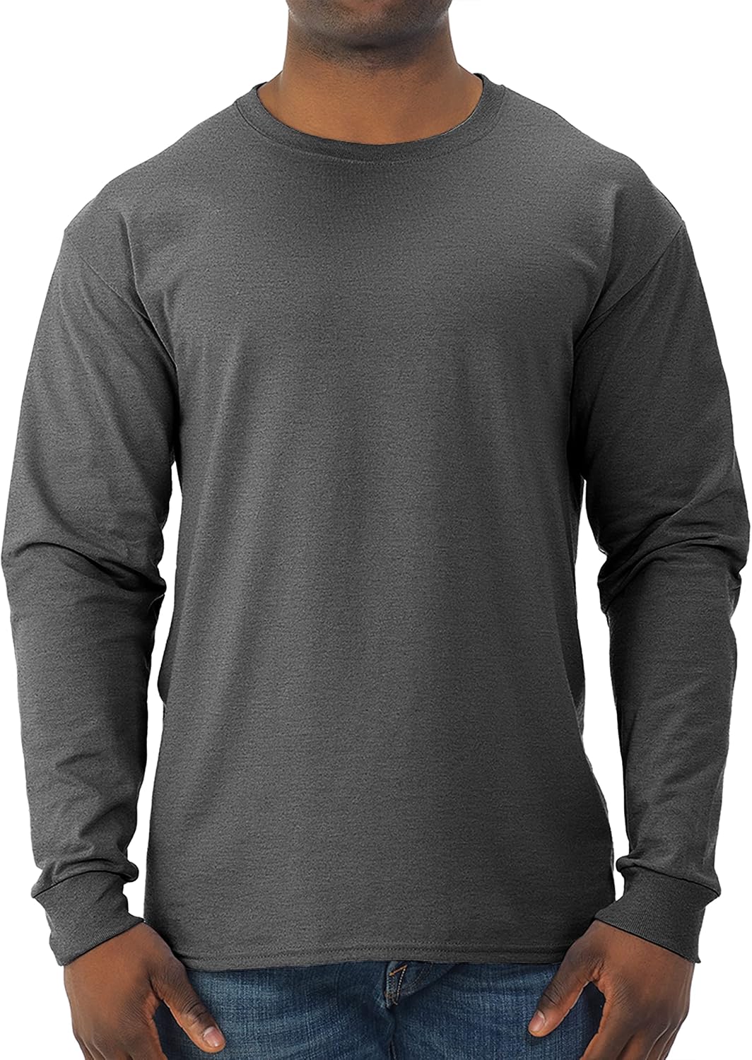 Jerzees Men's Dri-Power Cotton Blend Long Sleeve Tees, Moisture Wicking, Odor Protection, UPF 30+, Sizes S-3x