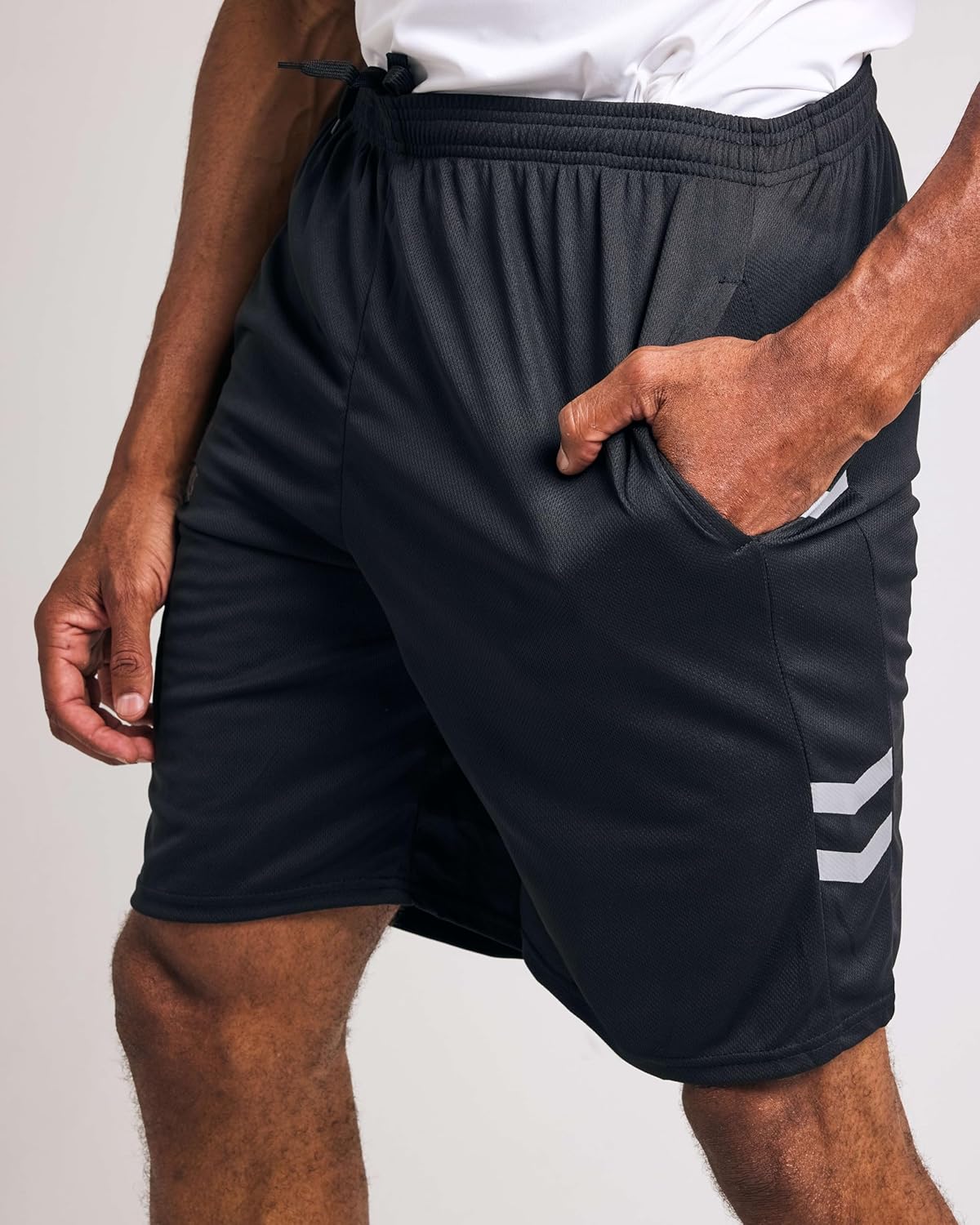 Real Essentials 5 Pack: Men's Mesh Athletic Basketball Shorts Quick Dry Activewear with Pockets
