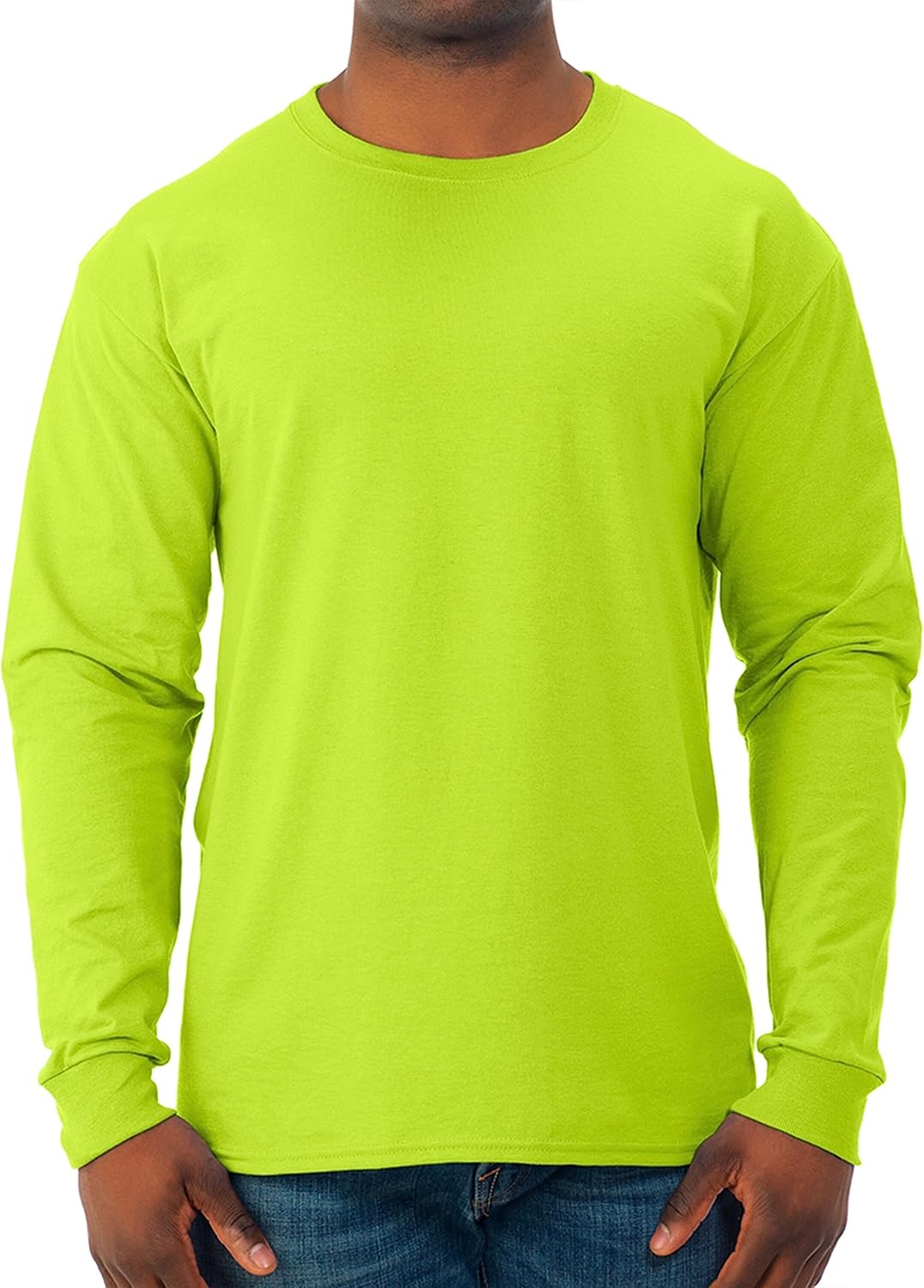 Jerzees Men's Dri-Power Cotton Blend Long Sleeve Tees, Moisture Wicking, Odor Protection, UPF 30+, Sizes S-3x