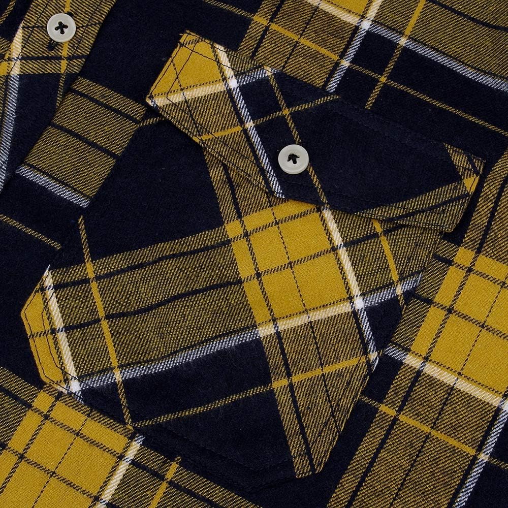 Alimens & Gentle Men's Button Down Regular Fit Long Sleeve Plaid Flannel Casual Shirts