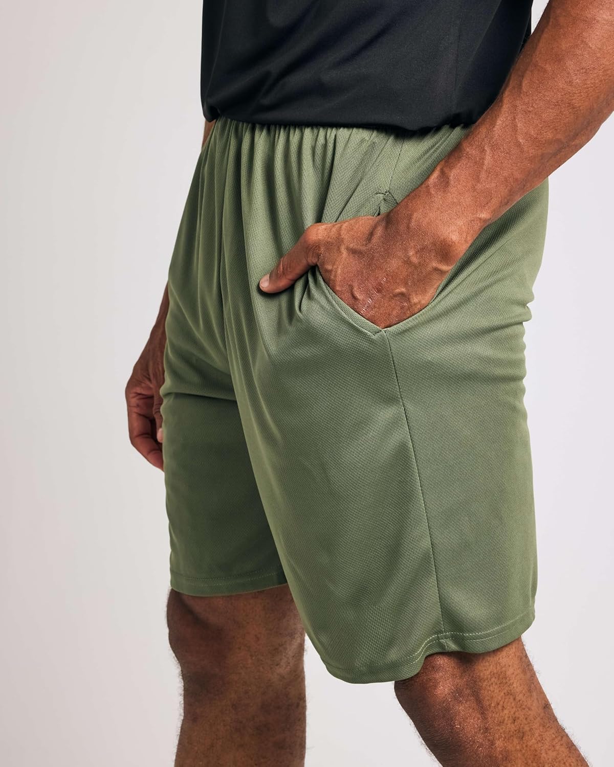 Real Essentials 5 Pack: Men's Mesh Athletic Basketball Shorts Quick Dry Activewear with Pockets