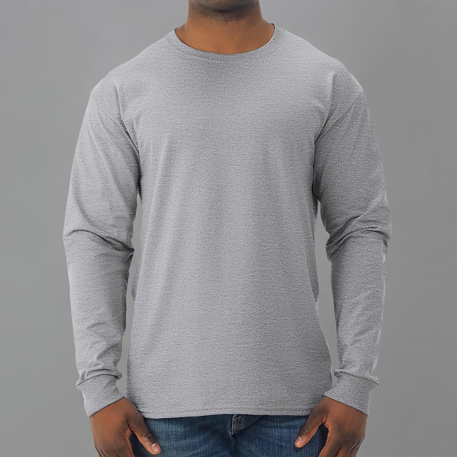 Jerzees Men's Dri-Power Cotton Blend Long Sleeve Tees, Moisture Wicking, Odor Protection, UPF 30+, Sizes S-3x