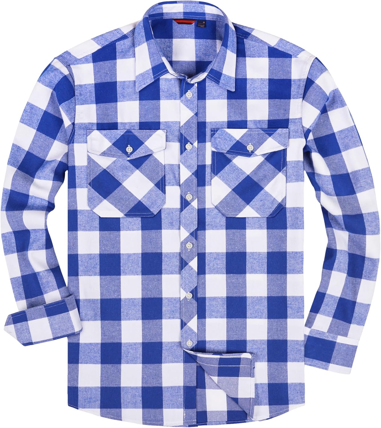 Alimens & Gentle Men's Button Down Regular Fit Long Sleeve Plaid Flannel Casual Shirts