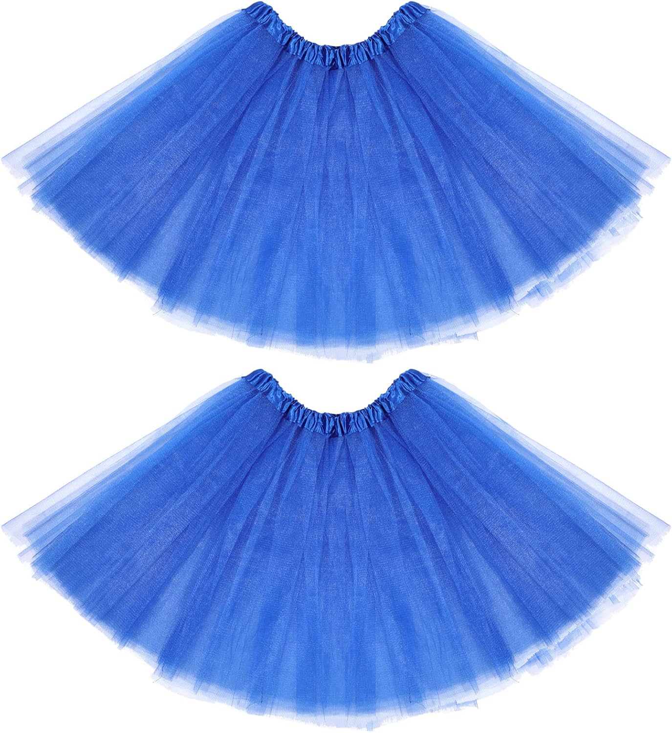2 Packs Tutu Skirt Elastic Lady Teen Adult Tutu Skirt Short Ladies 80's Halloween Costume 3 Layered Tulle