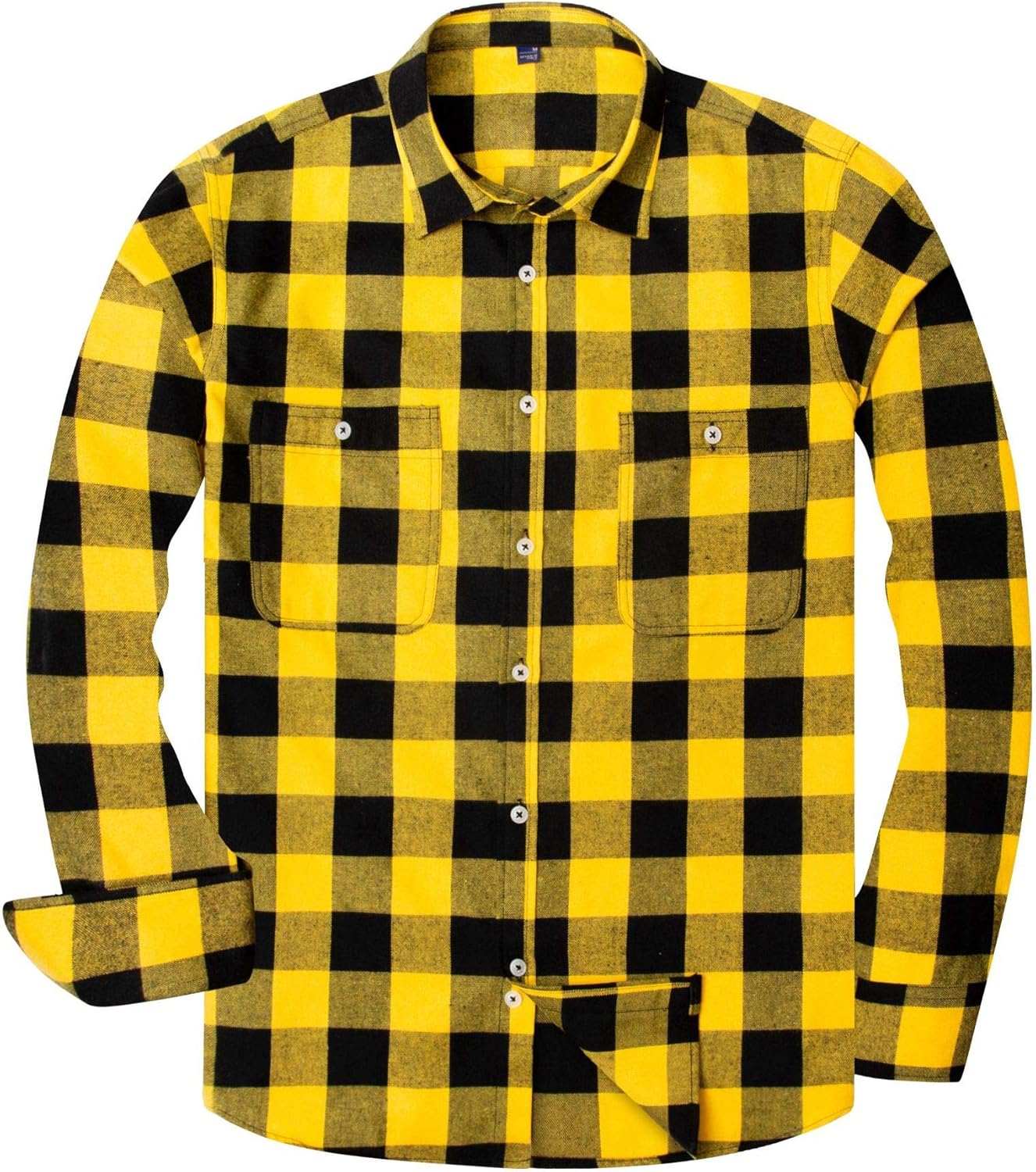 Alimens & Gentle Men's Button Down Regular Fit Long Sleeve Plaid Flannel Casual Shirts