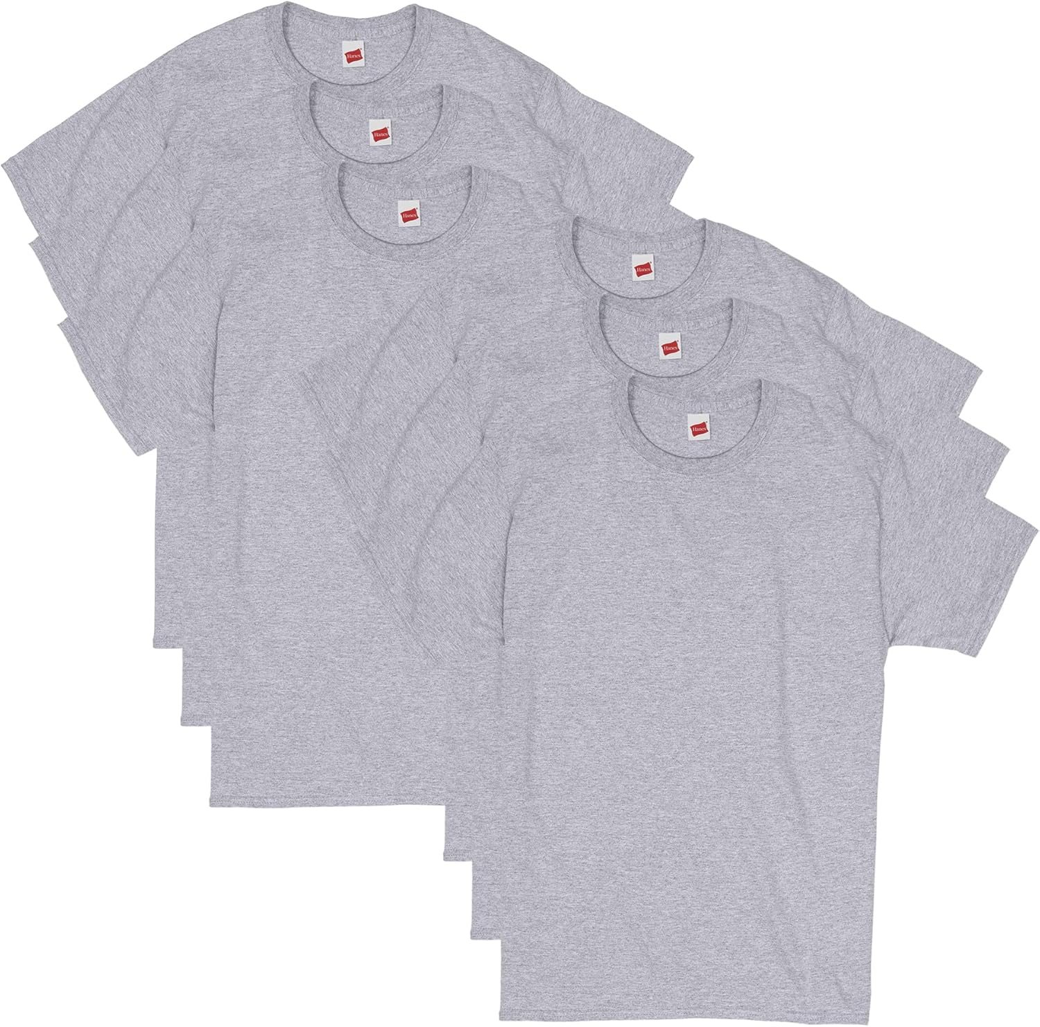 Hanes Men's Short Sleeve Essentials Crewneck Cotton T-Shirt, Multipack