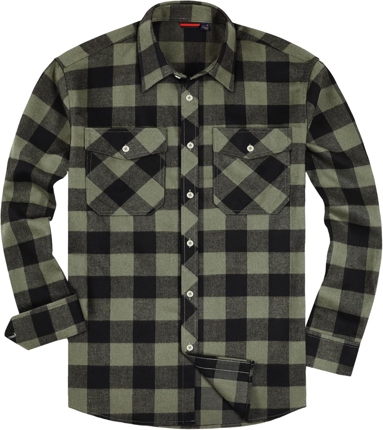Alimens & Gentle Men's Button Down Regular Fit Long Sleeve Plaid Flannel Casual Shirts