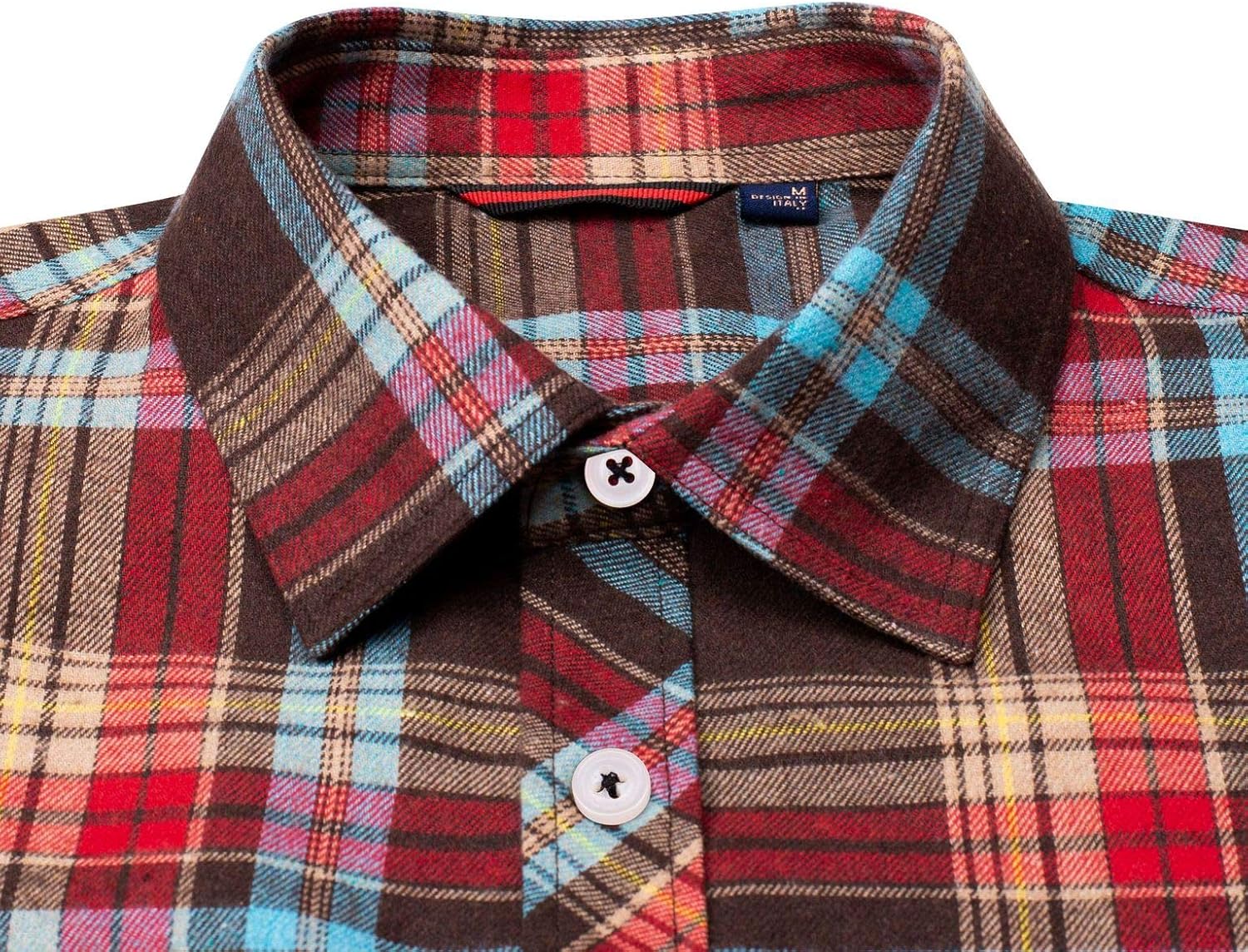Alimens & Gentle Men's Button Down Regular Fit Long Sleeve Plaid Flannel Casual Shirts