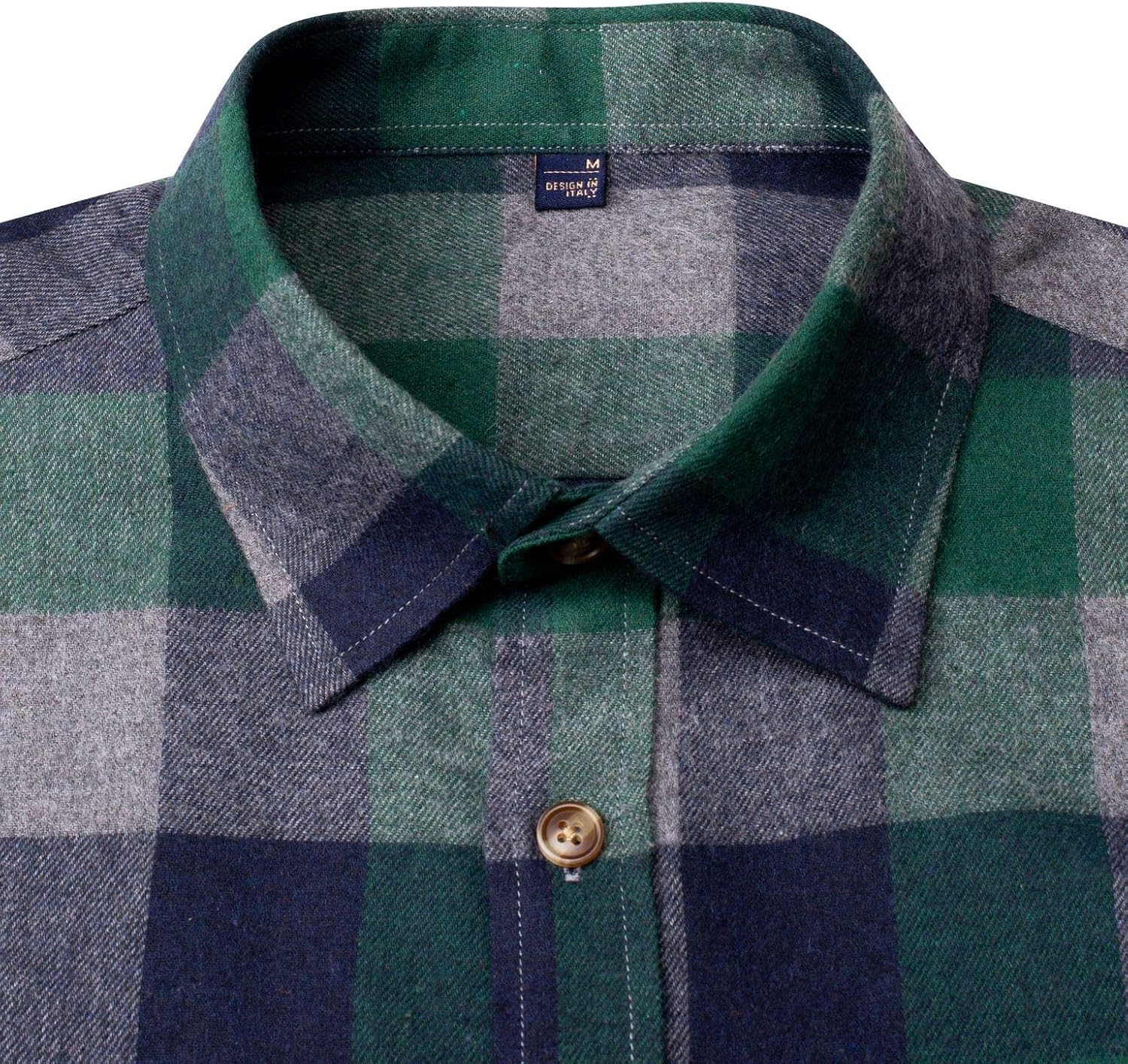 Alimens & Gentle Men's Button Down Regular Fit Long Sleeve Plaid Flannel Casual Shirts