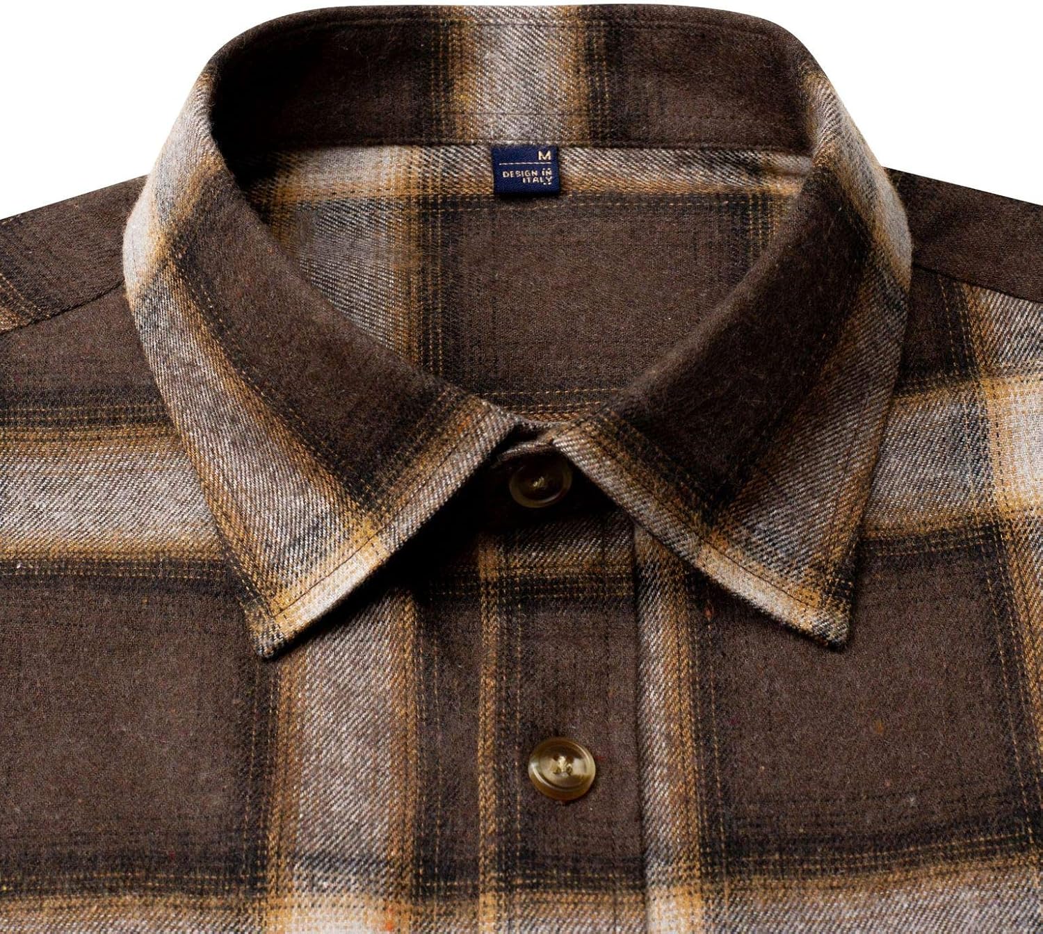 Alimens & Gentle Men's Button Down Regular Fit Long Sleeve Plaid Flannel Casual Shirts