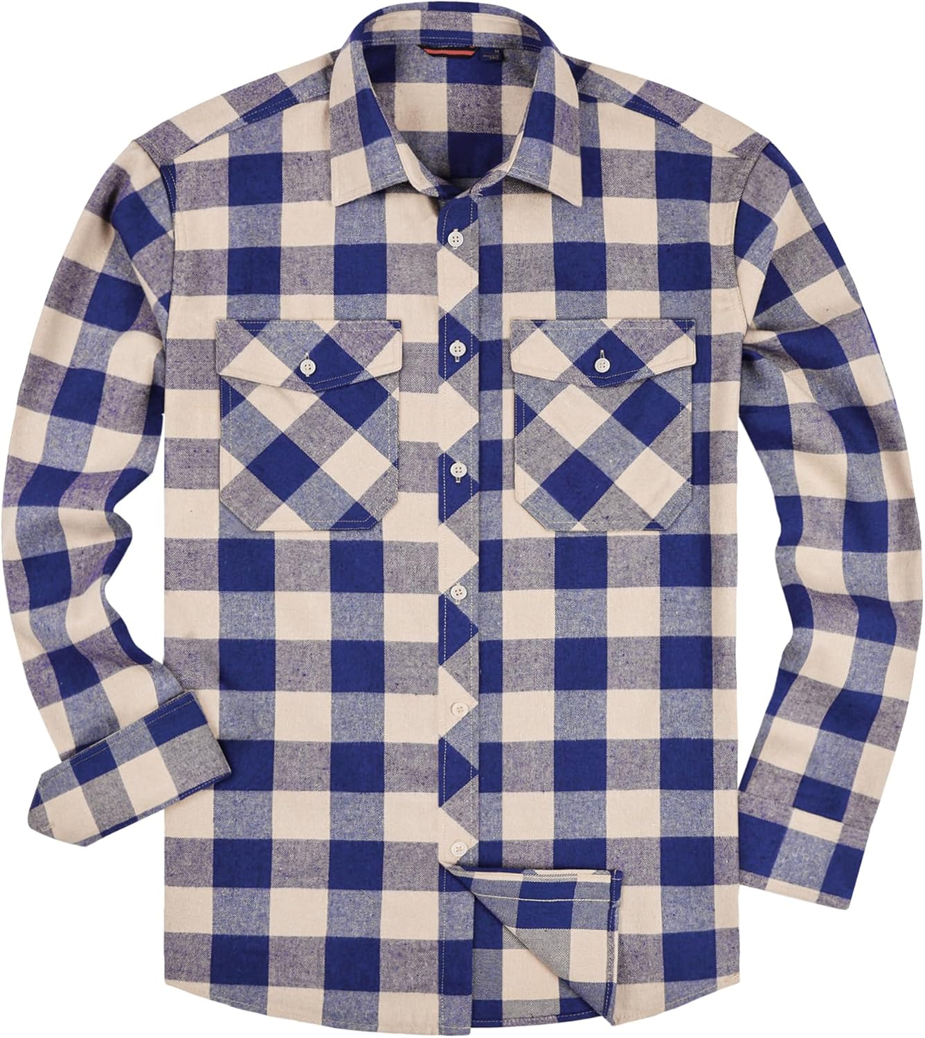 Alimens & Gentle Men's Button Down Regular Fit Long Sleeve Plaid Flannel Casual Shirts