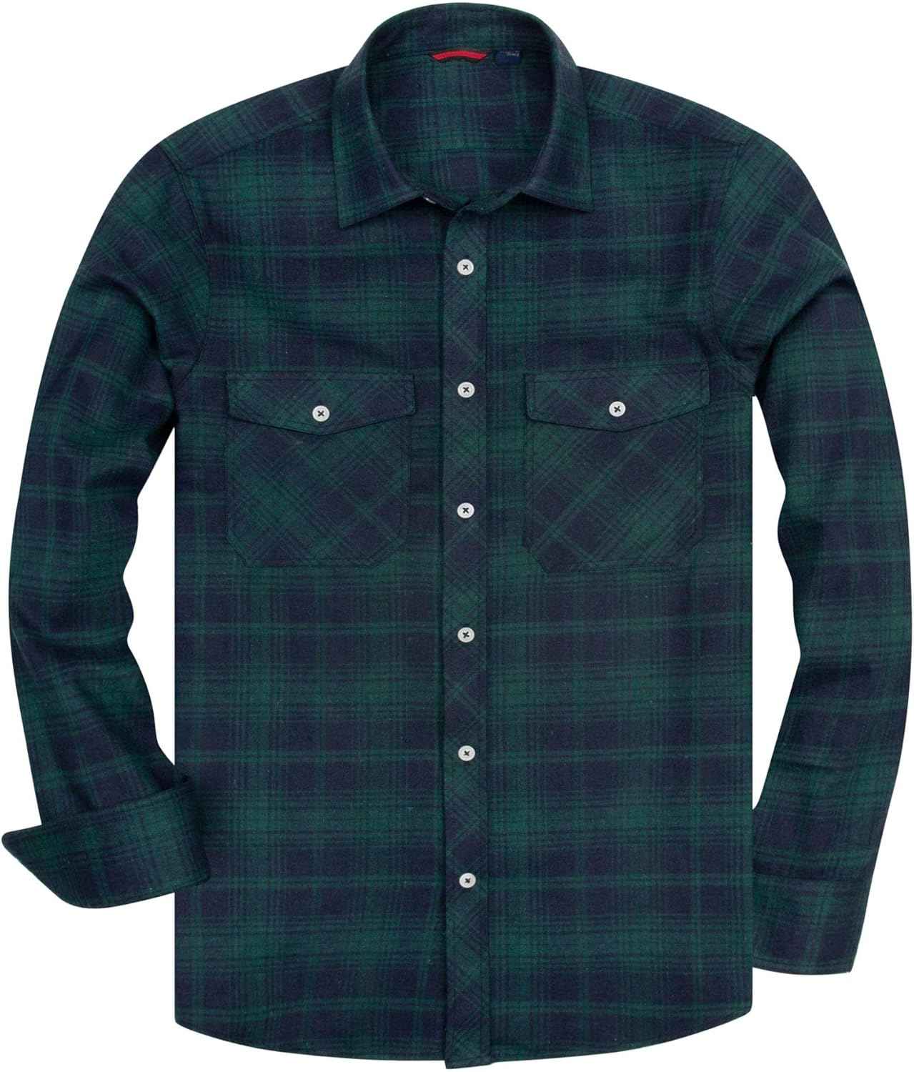 Alimens & Gentle Men's Button Down Regular Fit Long Sleeve Plaid Flannel Casual Shirts