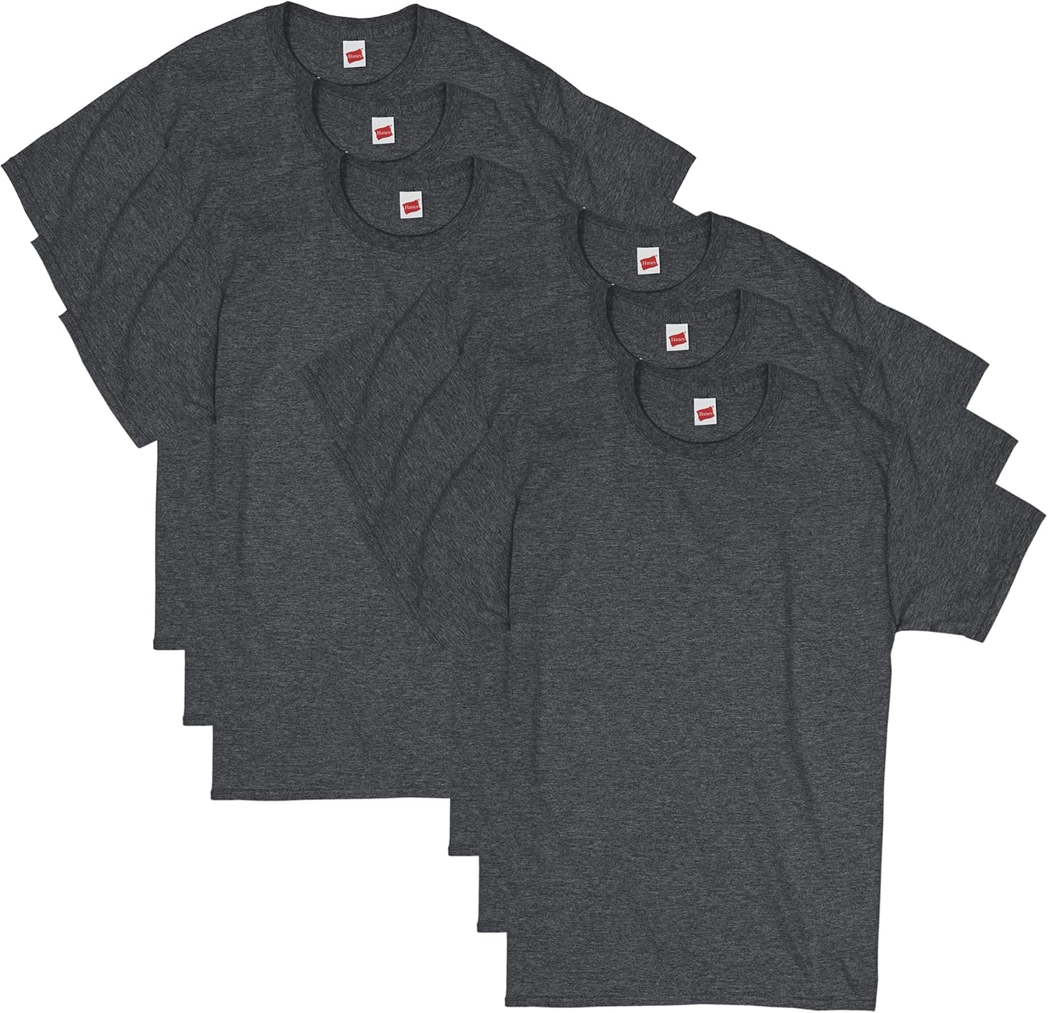 Hanes Men's Short Sleeve Essentials Crewneck Cotton T-Shirt, Multipack