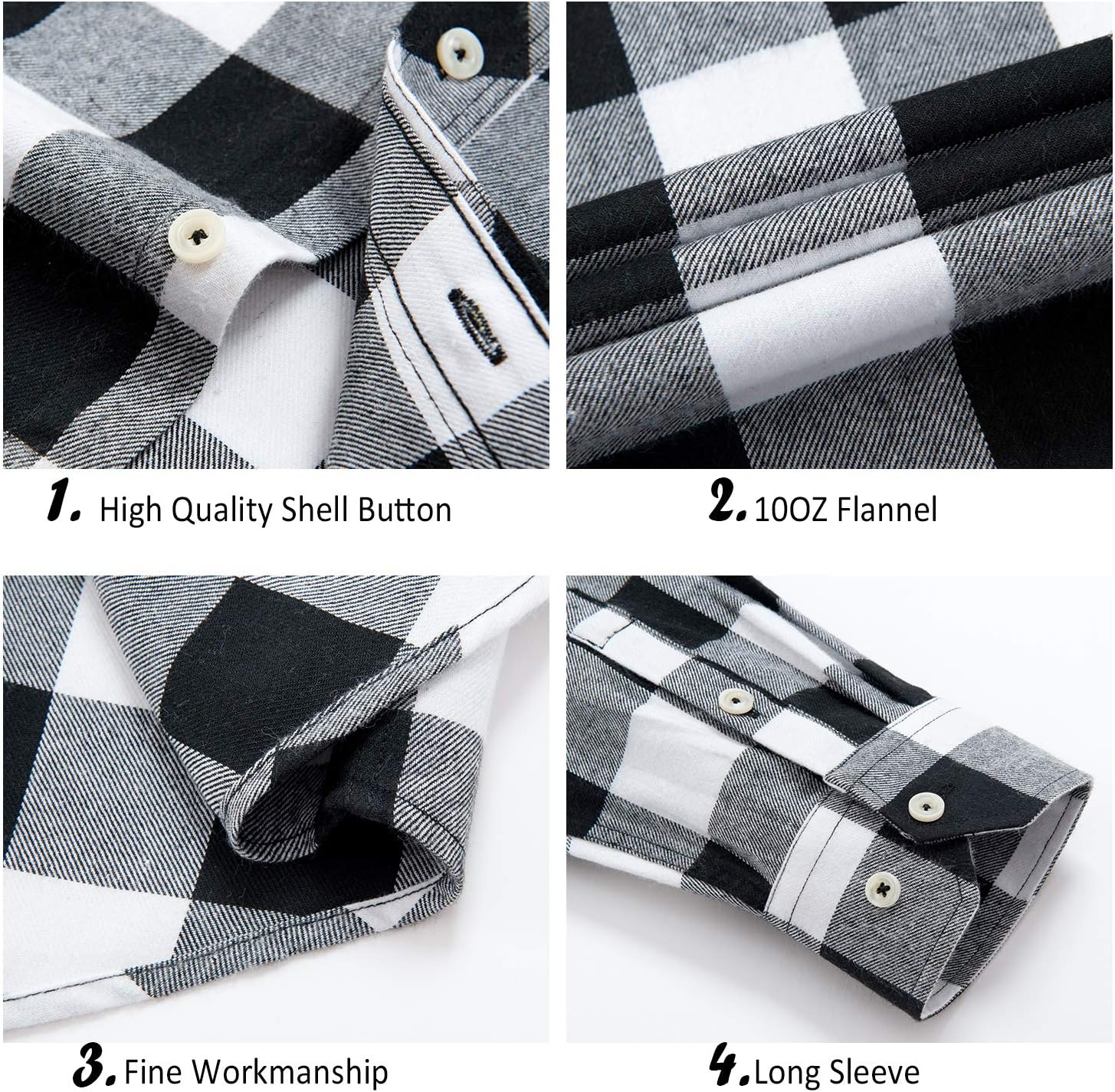 Alimens & Gentle Men's Button Down Regular Fit Long Sleeve Plaid Flannel Casual Shirts