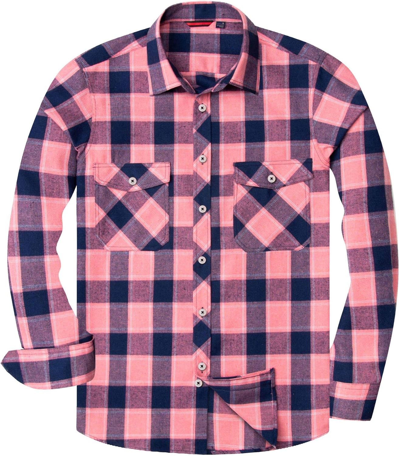Alimens & Gentle Men's Button Down Regular Fit Long Sleeve Plaid Flannel Casual Shirts