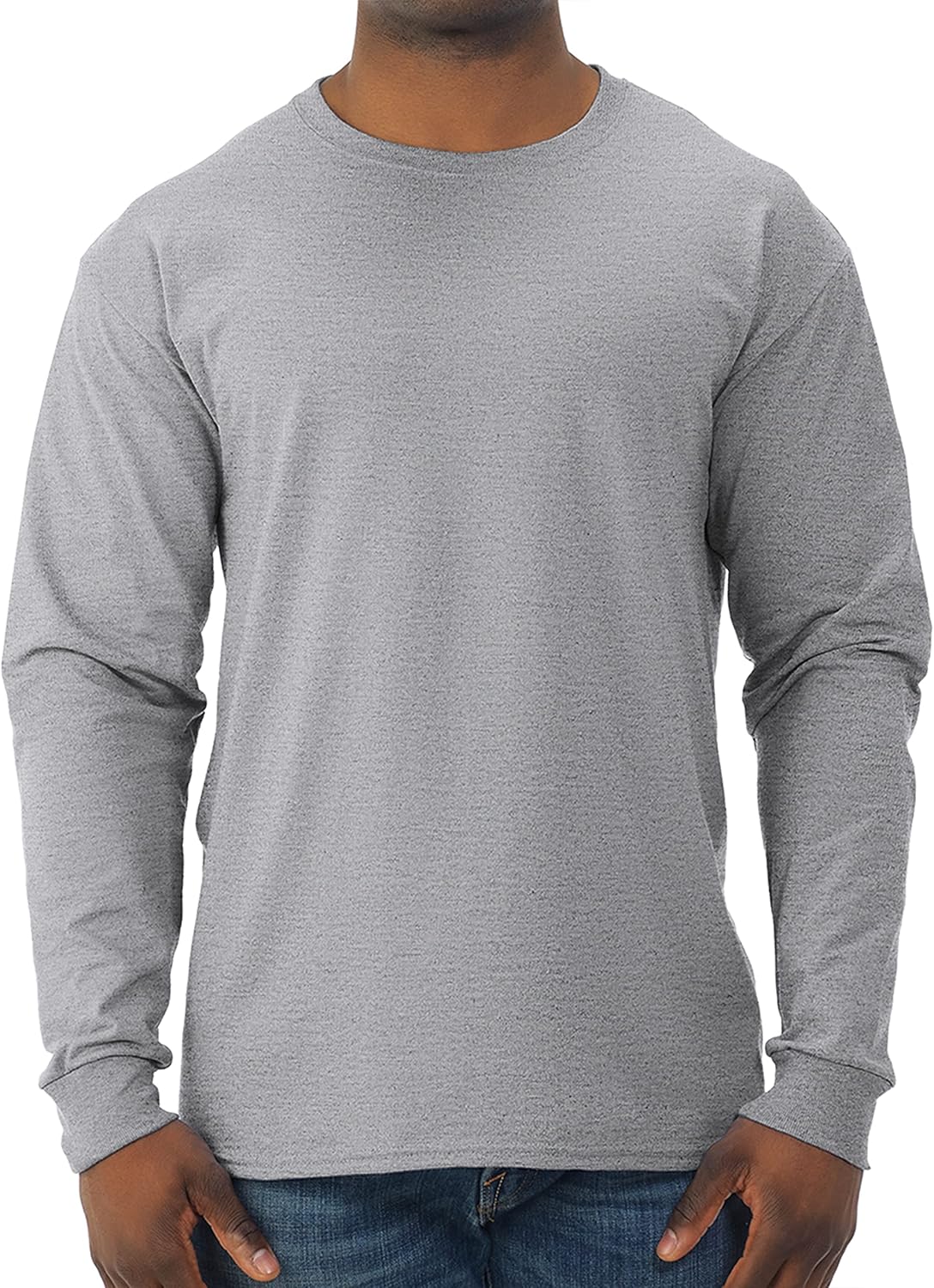 Jerzees Men's Dri-Power Cotton Blend Long Sleeve Tees, Moisture Wicking, Odor Protection, UPF 30+, Sizes S-3x