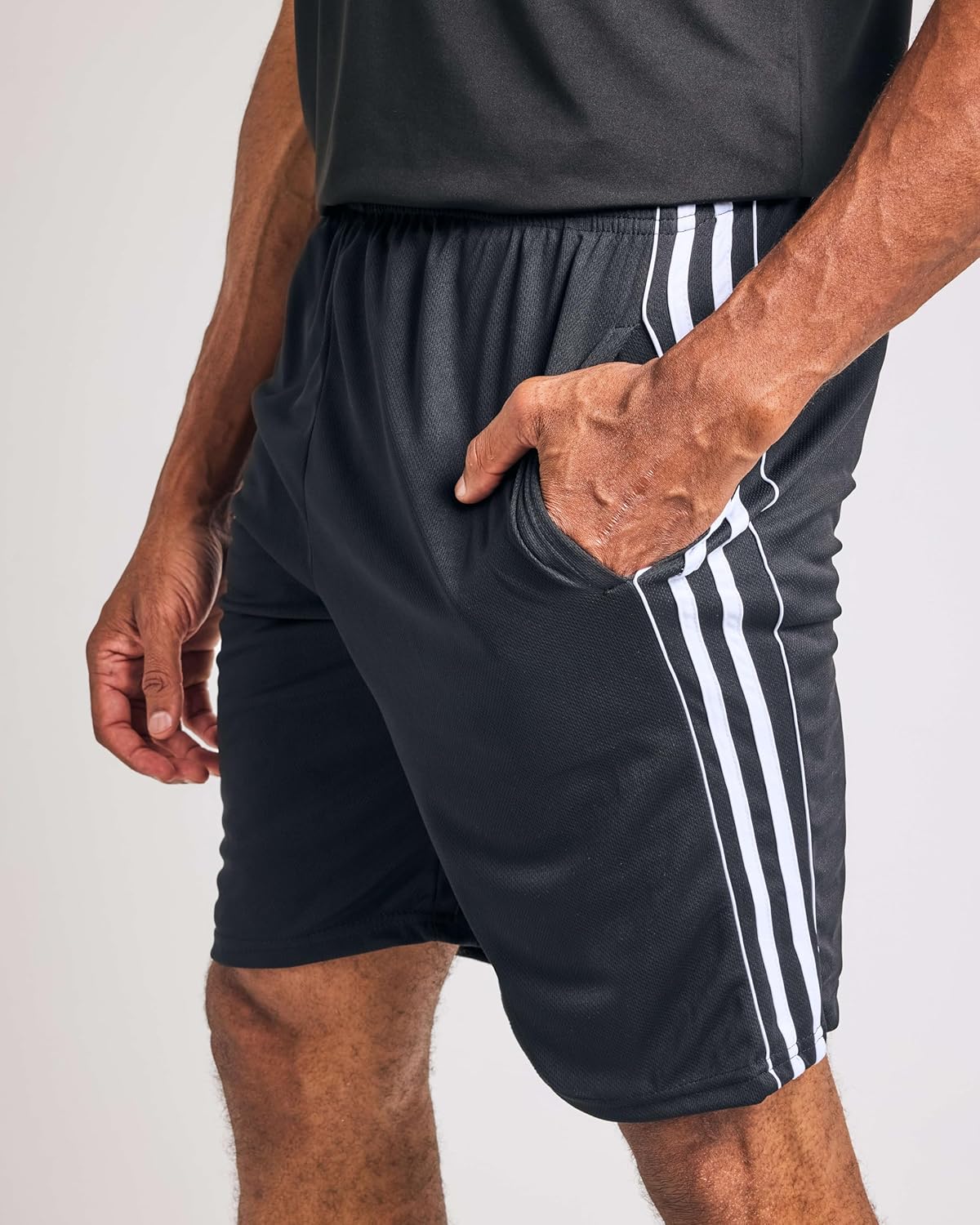 Real Essentials 5 Pack: Men's Mesh Athletic Basketball Shorts Quick Dry Activewear with Pockets