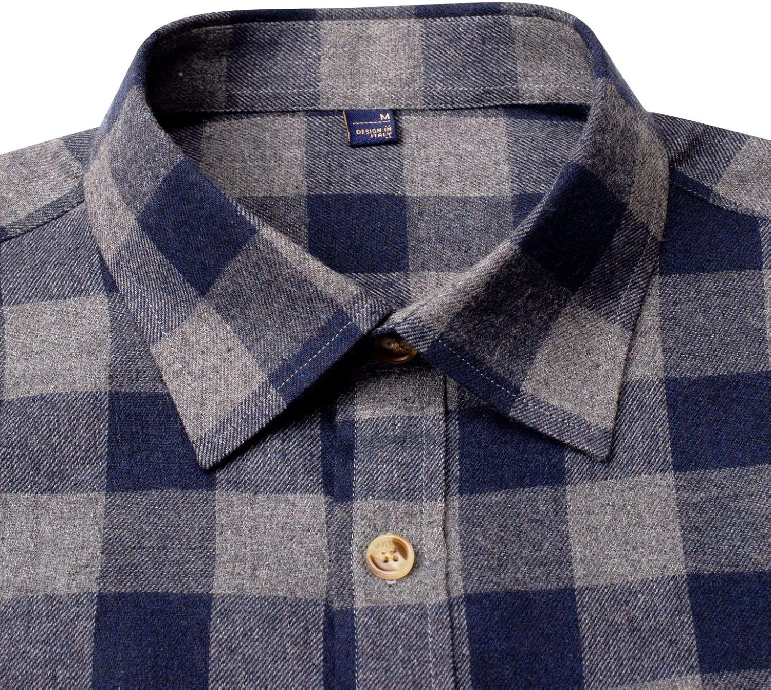 Alimens & Gentle Men's Button Down Regular Fit Long Sleeve Plaid Flannel Casual Shirts