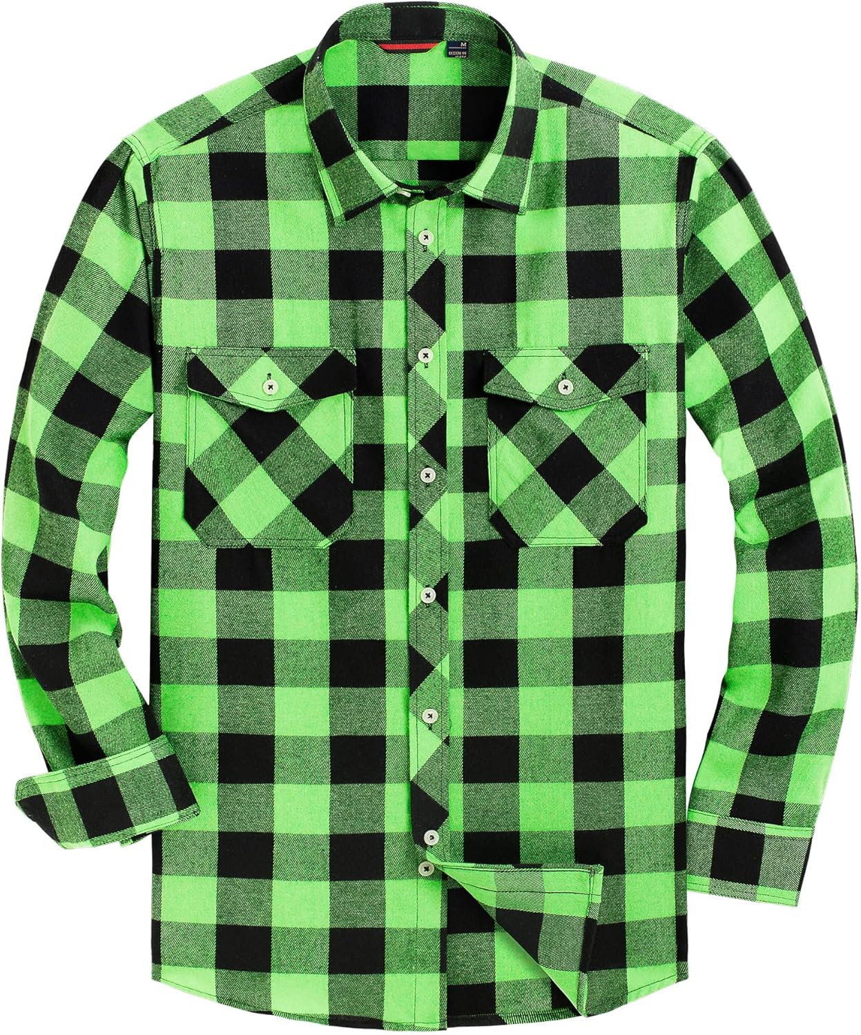 Alimens & Gentle Men's Button Down Regular Fit Long Sleeve Plaid Flannel Casual Shirts