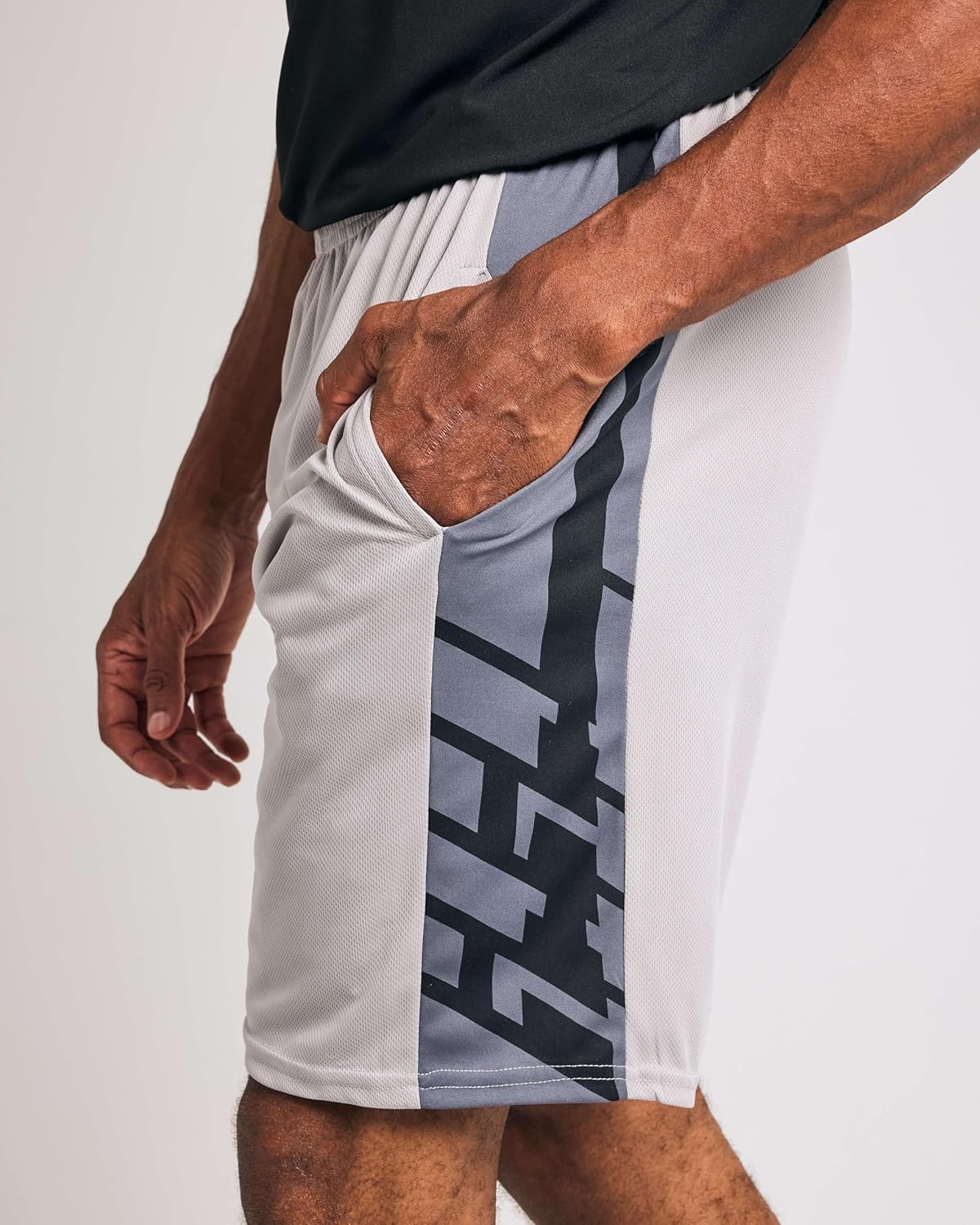 Real Essentials 5 Pack: Men's Mesh Athletic Basketball Shorts Quick Dry Activewear with Pockets