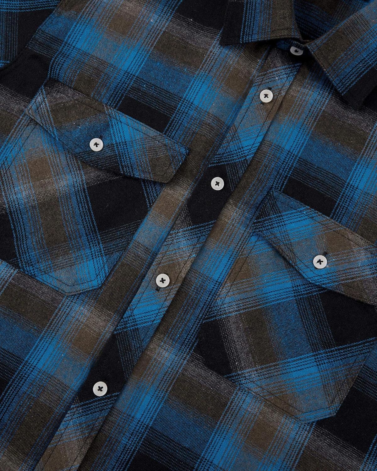 Alimens & Gentle Men's Button Down Regular Fit Long Sleeve Plaid Flannel Casual Shirts