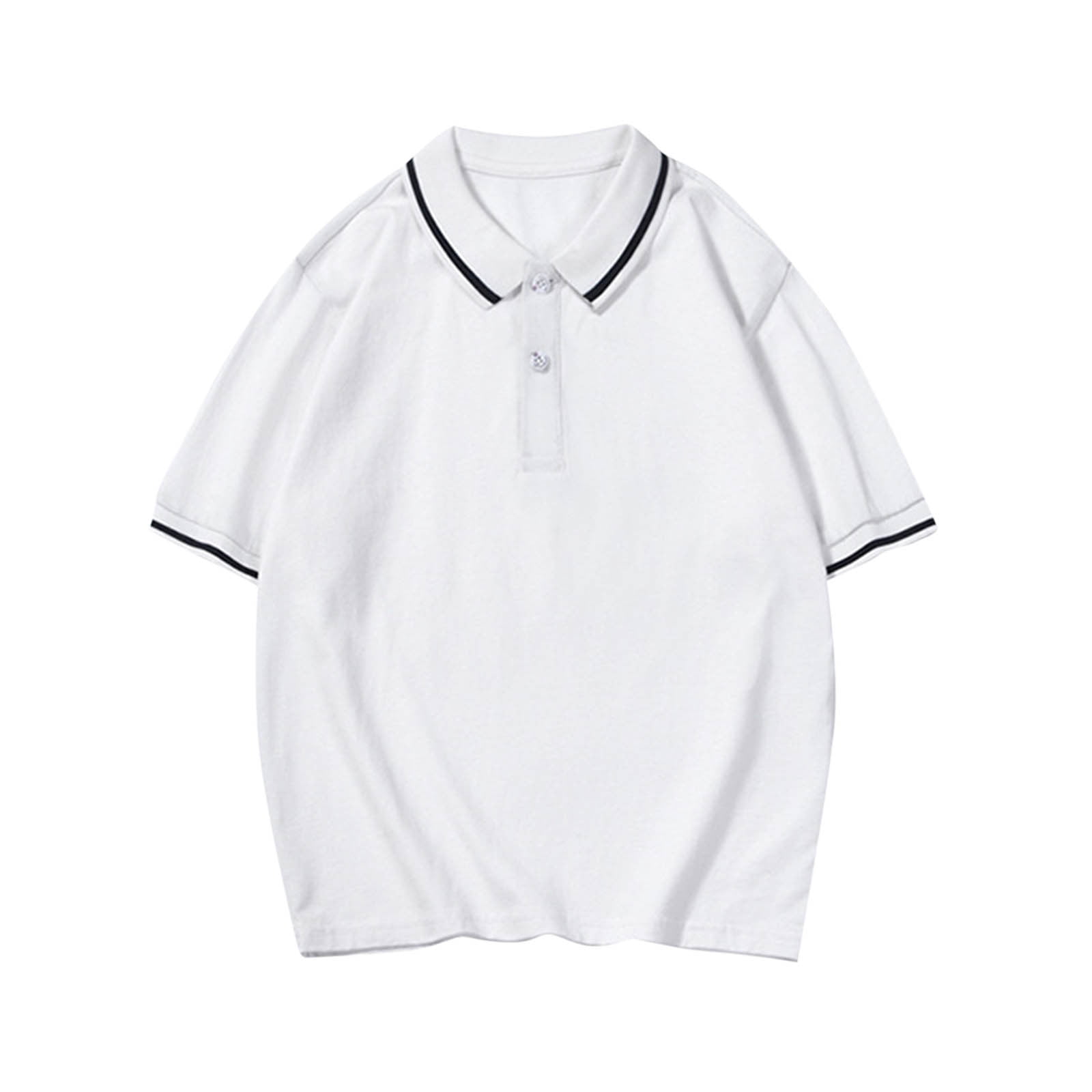 DAETIROS Boys Polo Shirts-School Uniform Shirt Casual Short Sleeve Cotton Boys Summer Clothing on Sale Navy Size 4-12