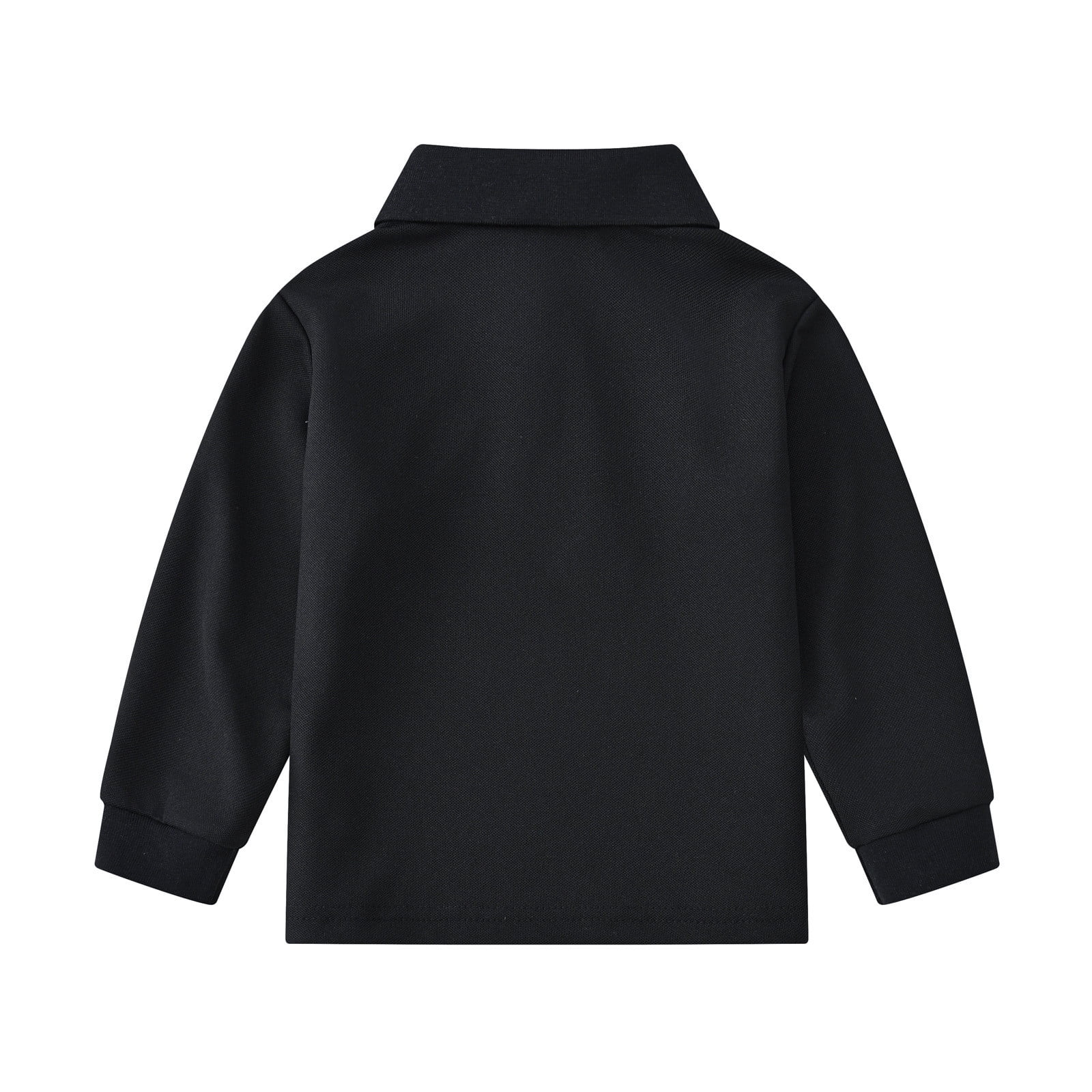 Boys' and Toddler Polo Shirt Long Sleeve Polo Collared Shirt Solid Color Shirt for Little Boys 5-6 Years