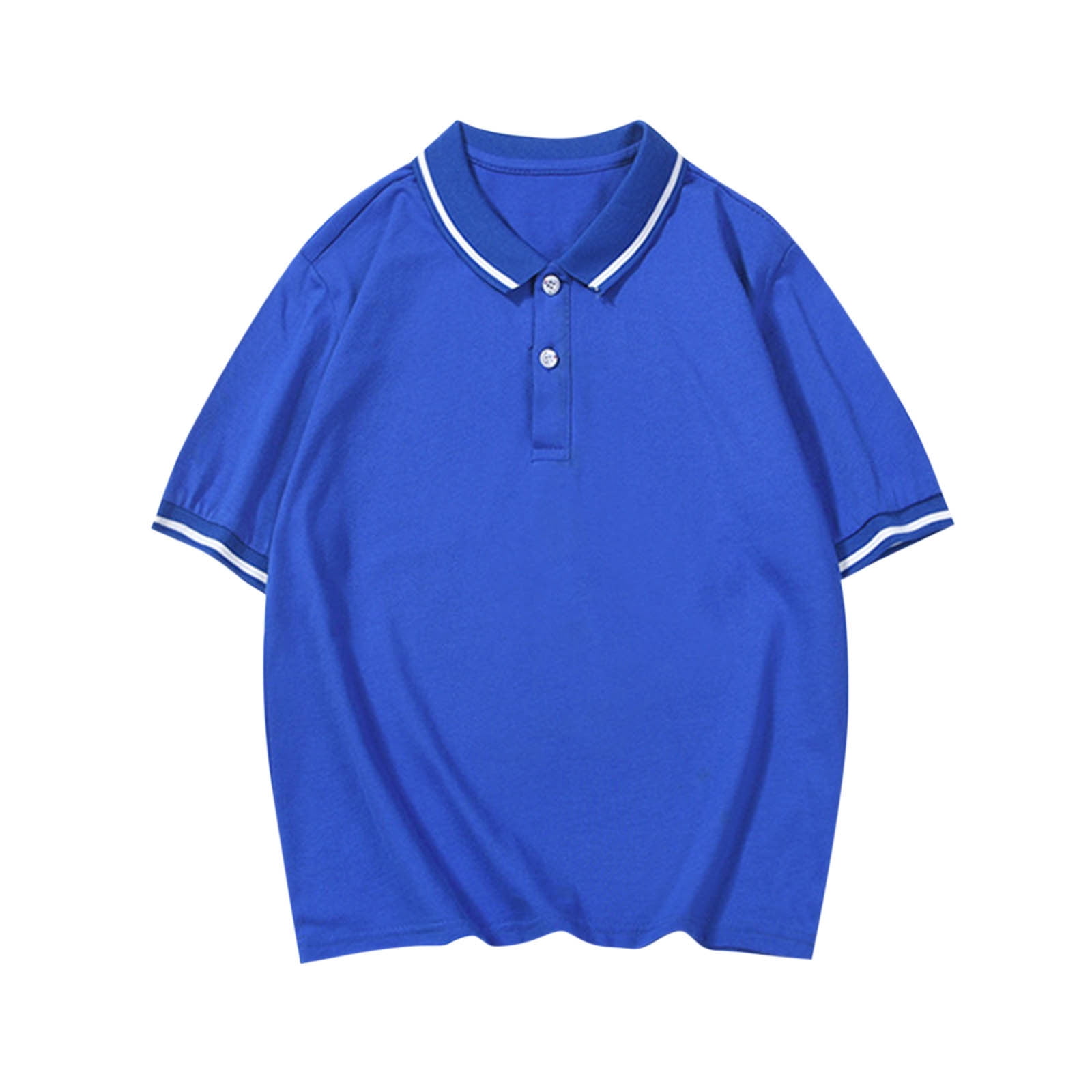 DAETIROS Boys Polo Shirts-School Uniform Shirt Casual Short Sleeve Cotton Boys Summer Clothing on Sale Navy Size 4-12