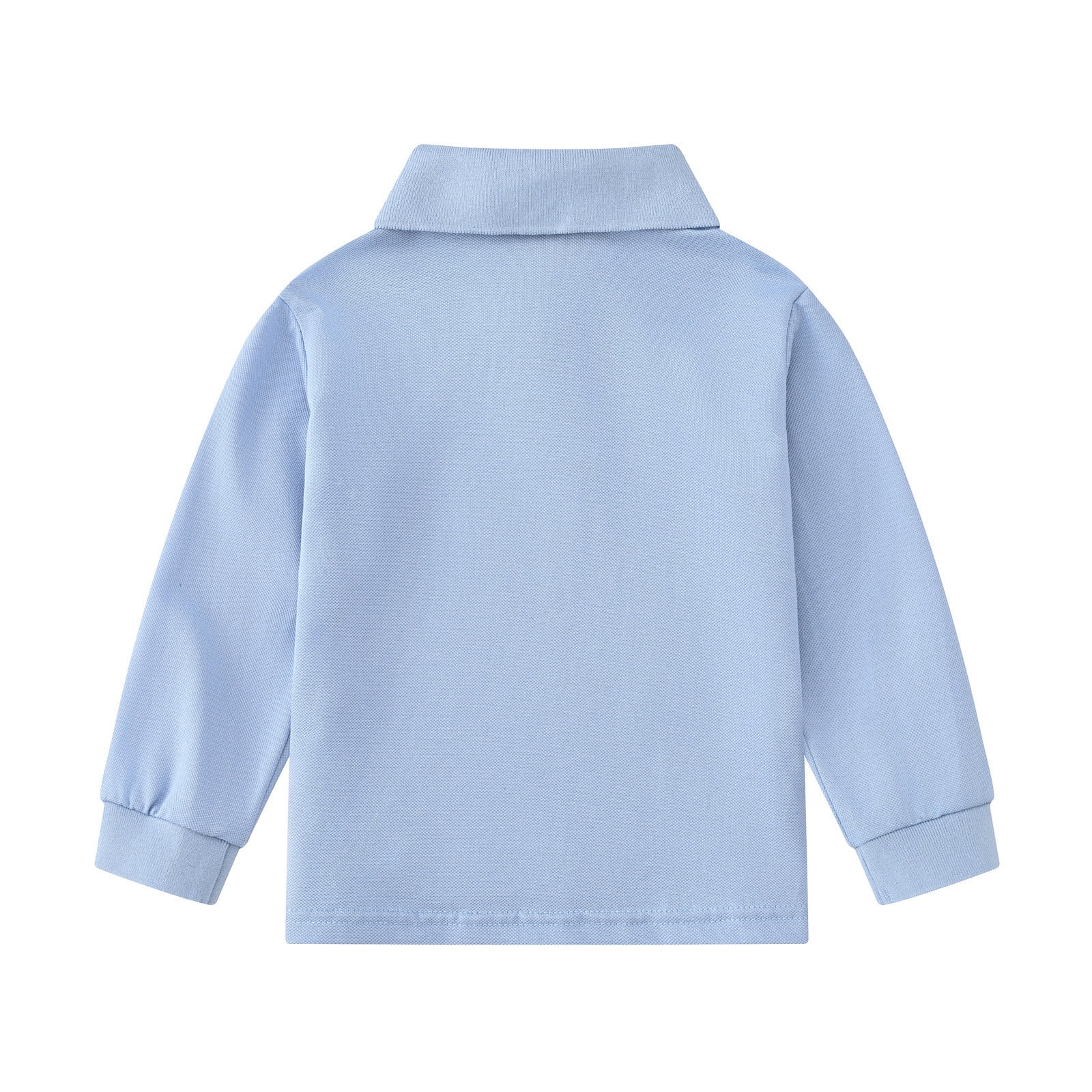 Boys' and Toddler Polo Shirt Long Sleeve Polo Collared Shirt Solid Color Shirt for Little Boys 5-6 Years
