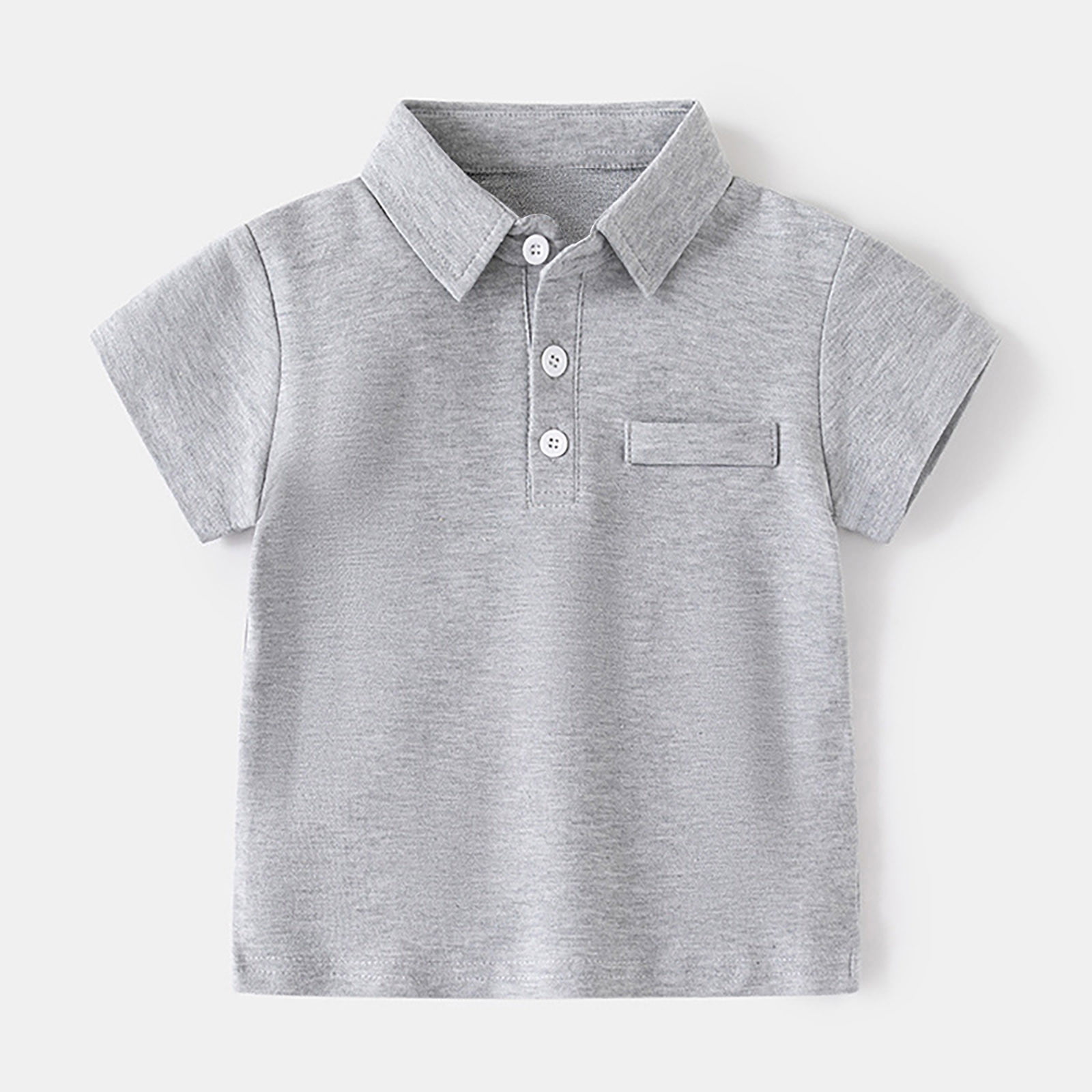 Gibobby Boys' School Uniform Short Sleeve Polo Shirt, Button Closure - Moisture Wicking Stretch Sport Shirts for Kids and Teens(Beige,12-18 Months)